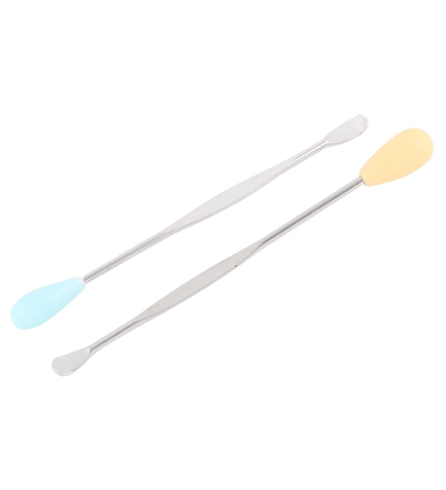 Qtqgoitem Stainless Steel Cleaning Ornament Ear Wax Remover Tool Earpick Curette 2pcs Silver Tone (Model: 674 40b 3b4 375 025)