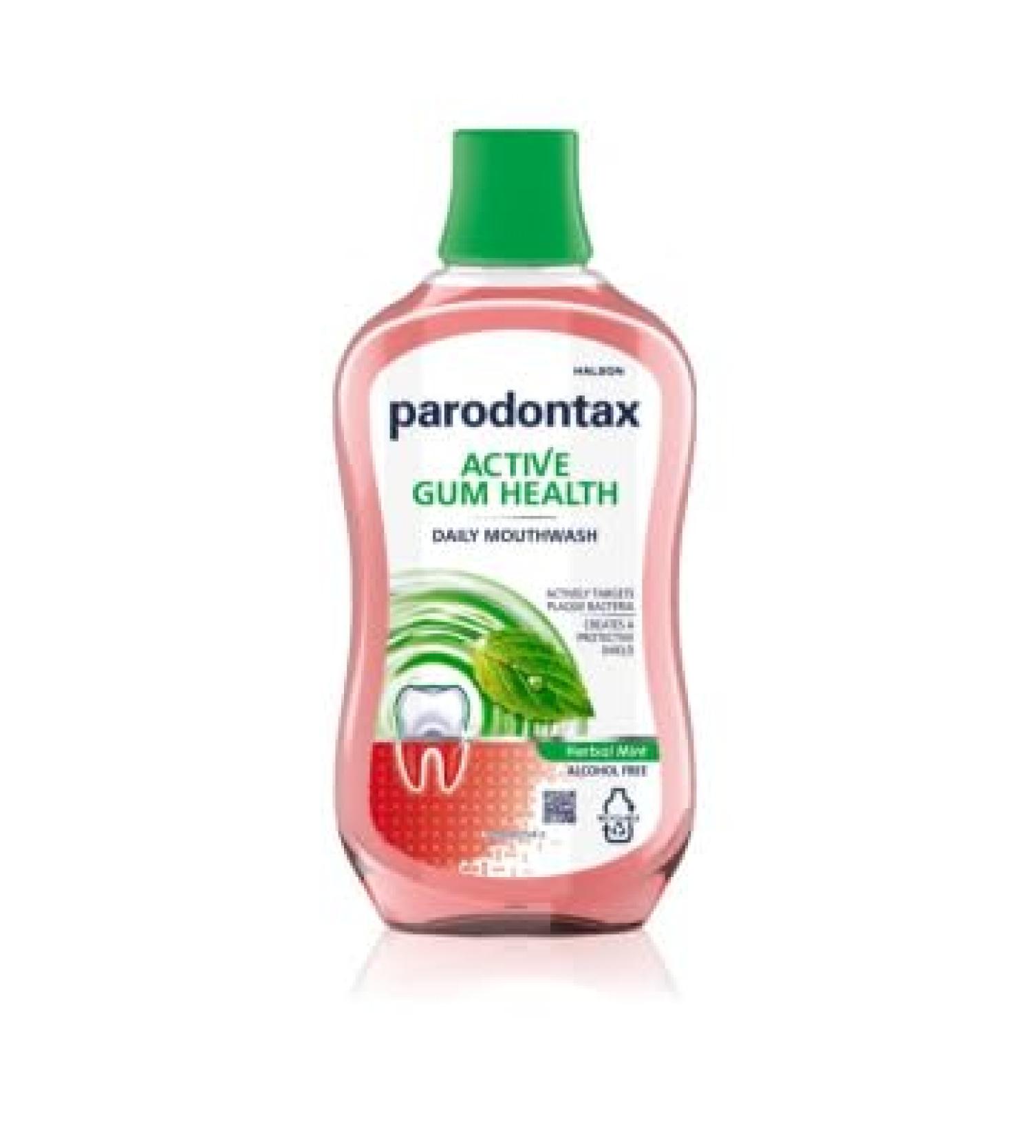 Parodontax Mouthwash Active Gum Health Herbal Mint Alcohol Free Lot de 2 500 ml - Buy Online on GoSupps.com