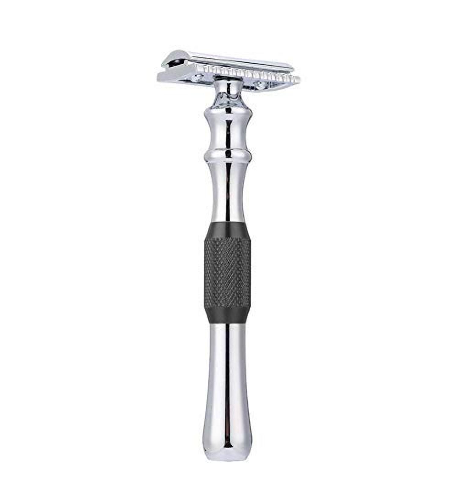 Classic Double Edge Metal Razor for Men - Black Shaving Razor for Beard Grooming | International Shipping Available - Buy Online on GoSupps.com
