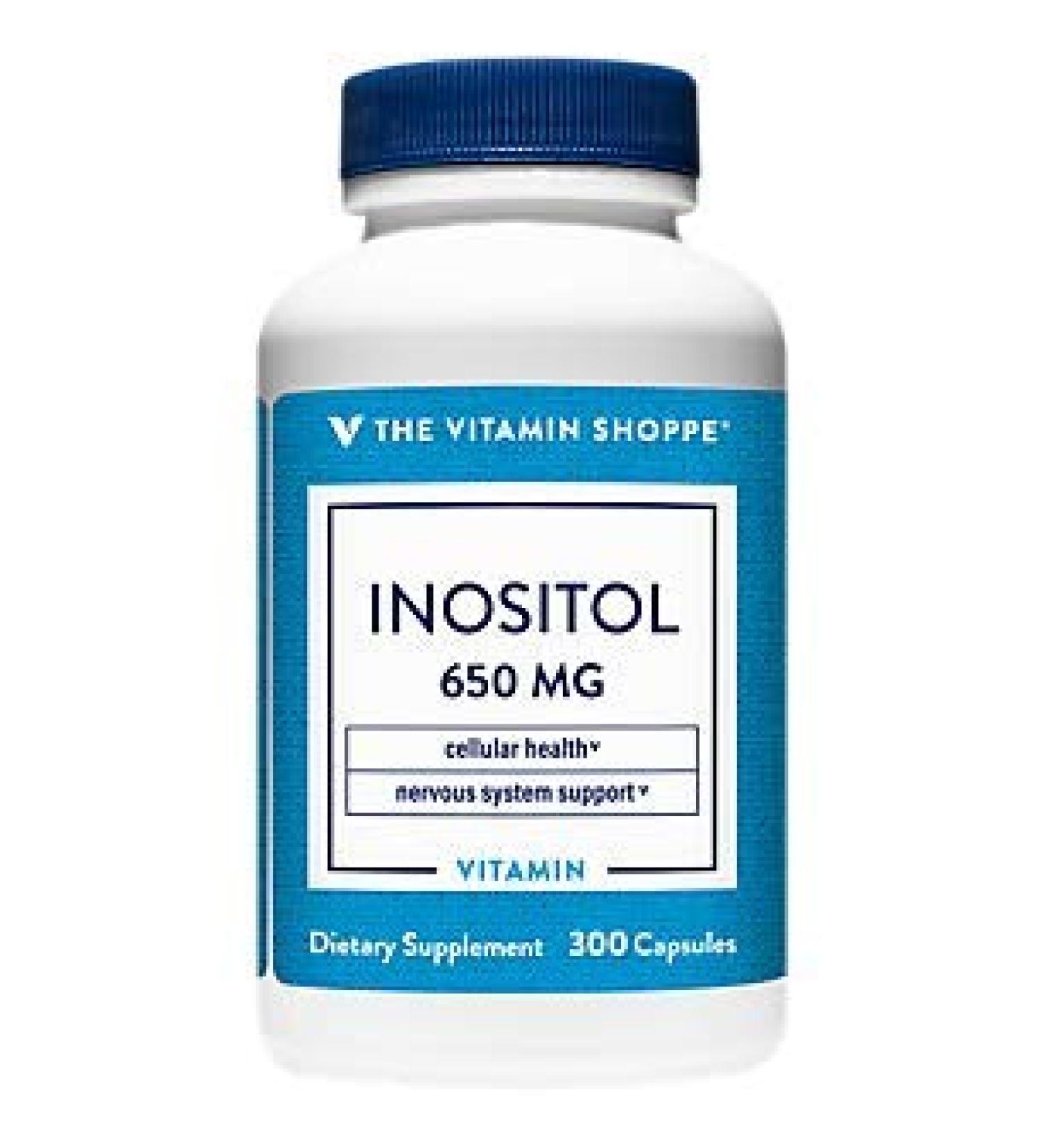 The Vitamin Shoppe Inositol 650MG - 300 Capsules - Supports Healthy Liver & Cellular Function - Buy Online on GoSupps.com