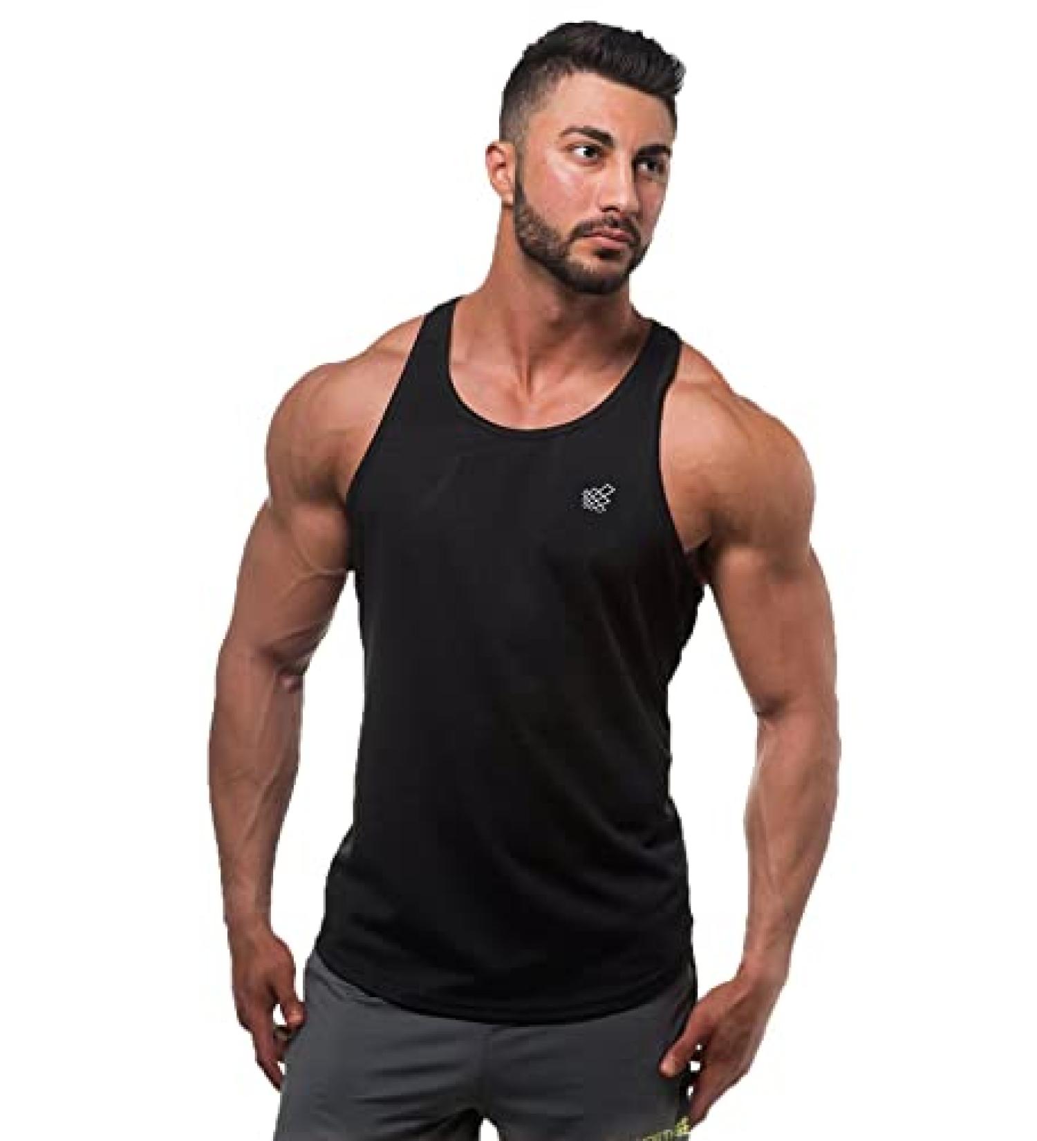 Jed North Men's DRI-FIT Microfiber Bodybuilding Stringer Tank Top XXL Black - Buy Online on GoSupps.com