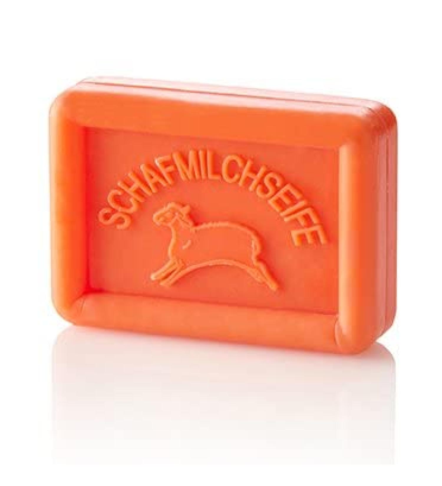 Ovis sheep's milk soap 100g -Blutorange cleaning and care with sheep's milk in pap Packaging / zero waste without microplastics or mineral oil