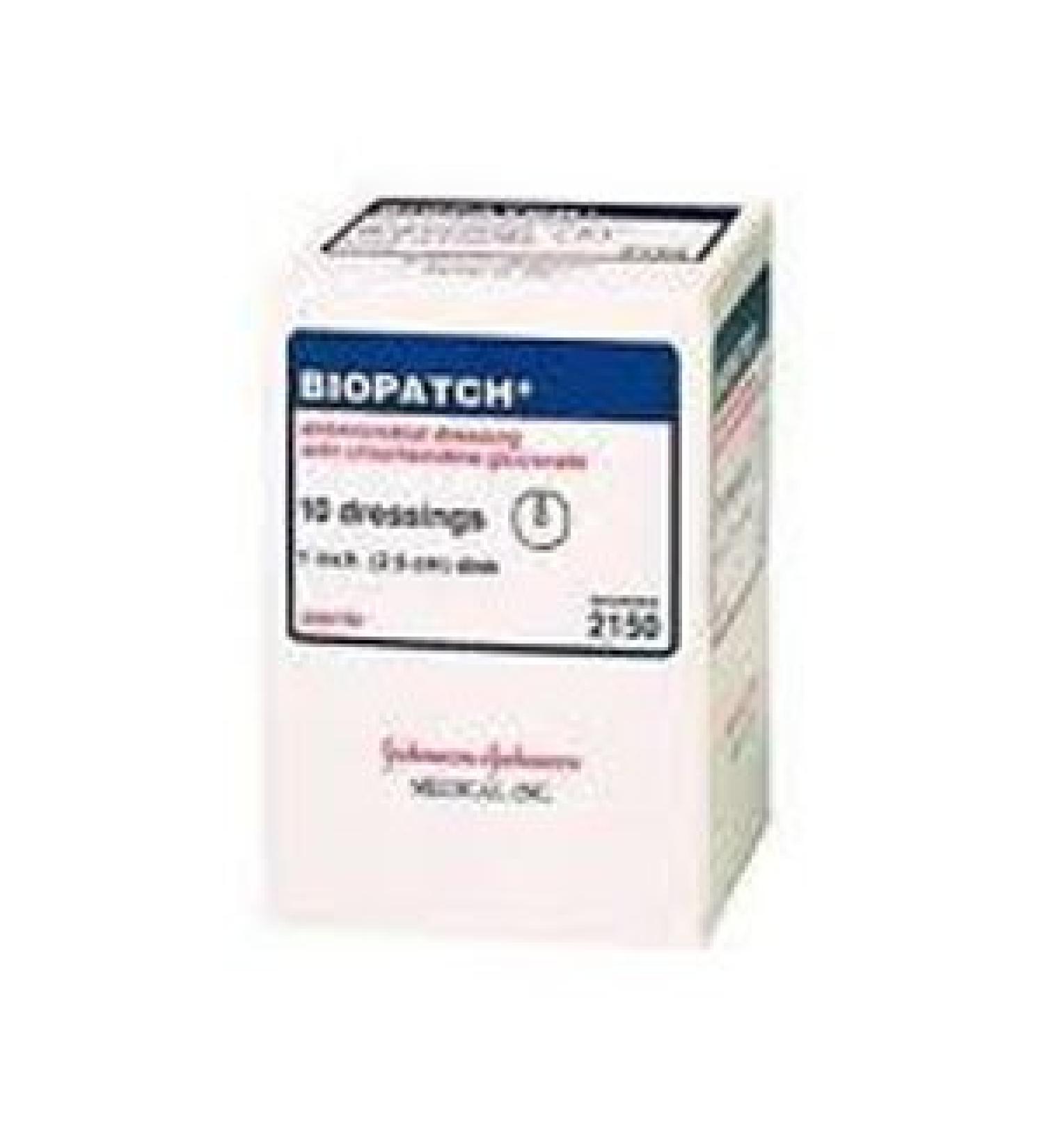 Alimed Johnson Johnson Biopatch Antimicrobial Dressing 1" Disk 4mm Sterile Latex-free - 10 Each Box