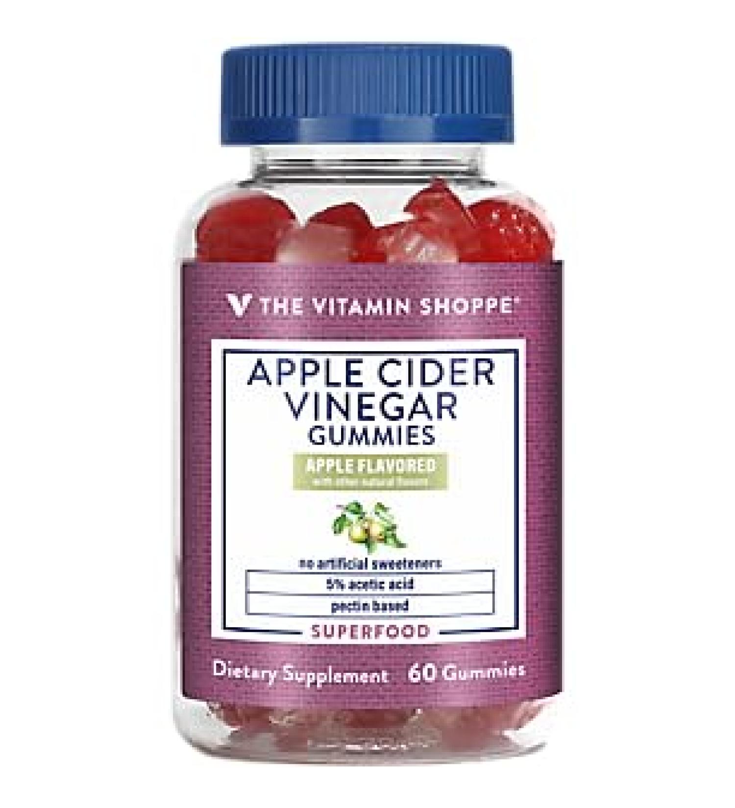 Apple Cider Vinegar Gummies | 5% Acetic Acid | Superfood | 60 Gummies - International Shipping - Buy Online on GoSupps.com