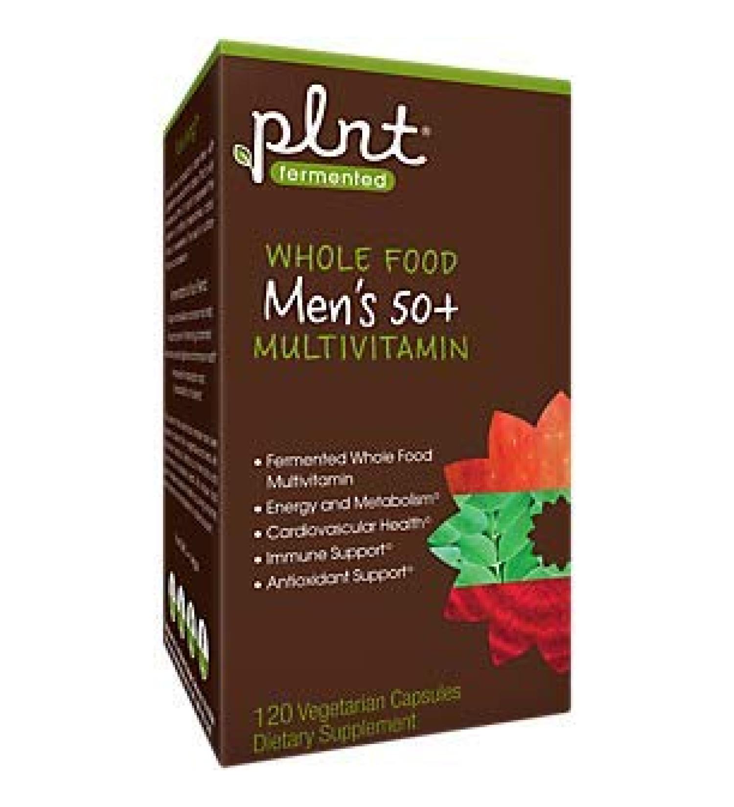 Plant Fermented Whole Food Multivitamin for Men 50+ | Immune Support | Metabolism Boost | Bone Health | 120 Vegetarian Capsules - Buy Online on GoSupps.com