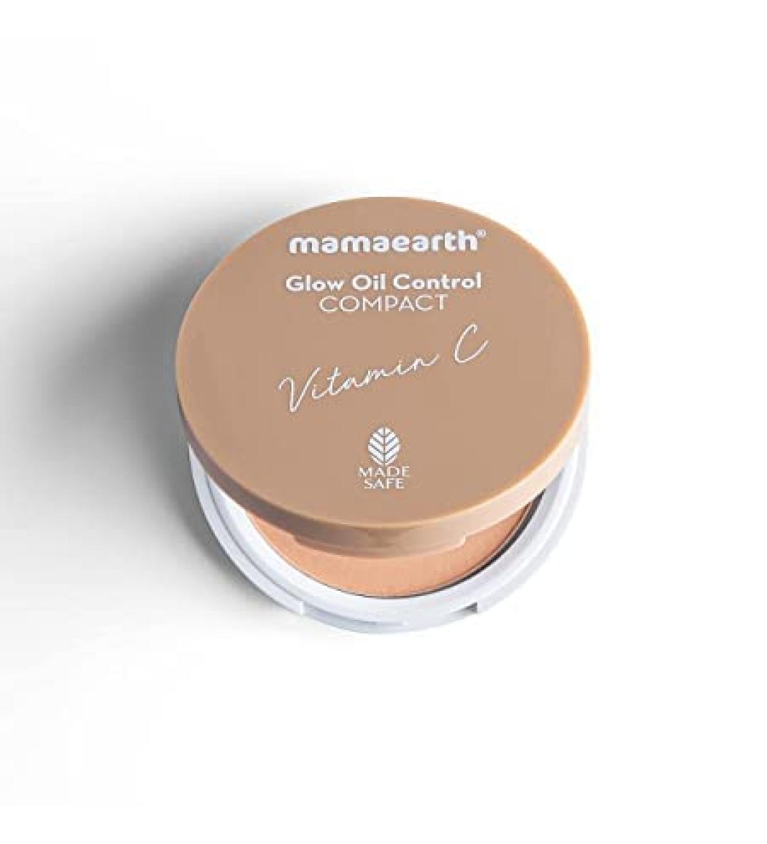 Mamaearth Glow Oil Control Compact Powder SPF 30 with Vitamin C & Turmeric - 9g (Ivory Glow) - Buy Online on GoSupps.com