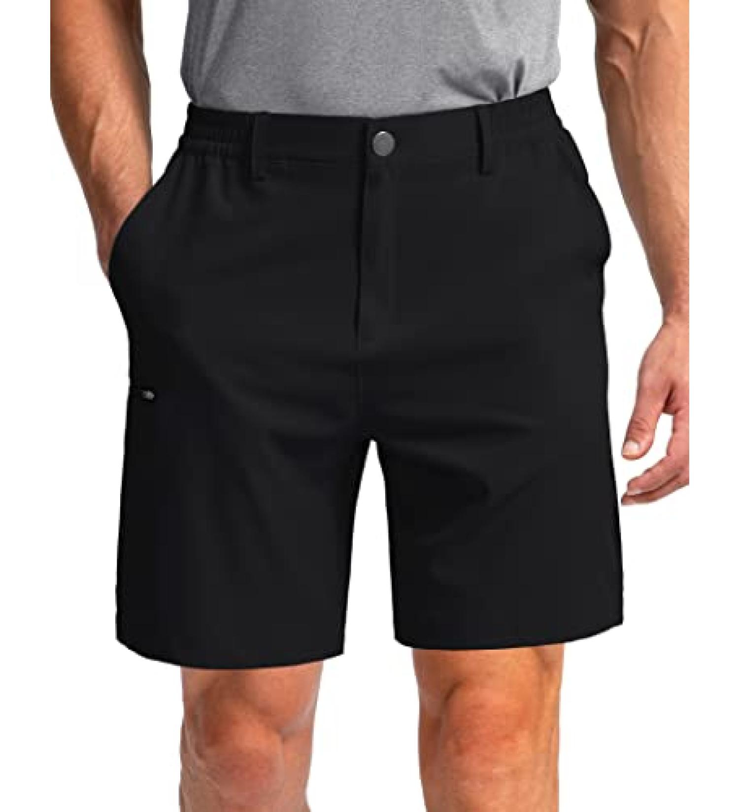 Pinkbomb Men's Golf Shorts | 6-Pocket Stretch Quick Dry Shorts | Black Large - Buy Online on GoSupps.com