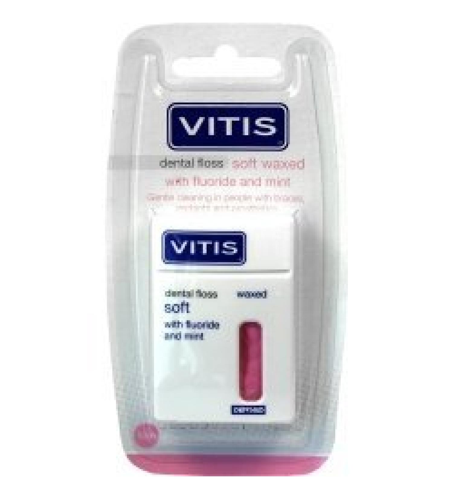 vitis tooth floss waxed with fluoride and mint 1 piece by DENTAID GMBH