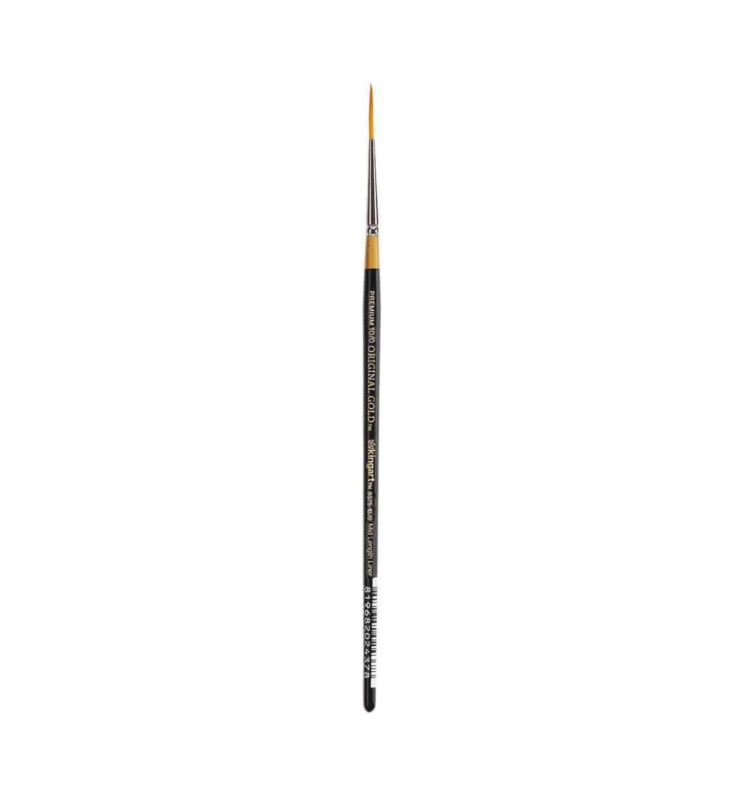 KINGART Original Gold 9375-10/0 Mid Length Liner Brush - Premium Golden Taklon for Outlining, Calligraphy & Lettering - Buy Online on GoSupps.com