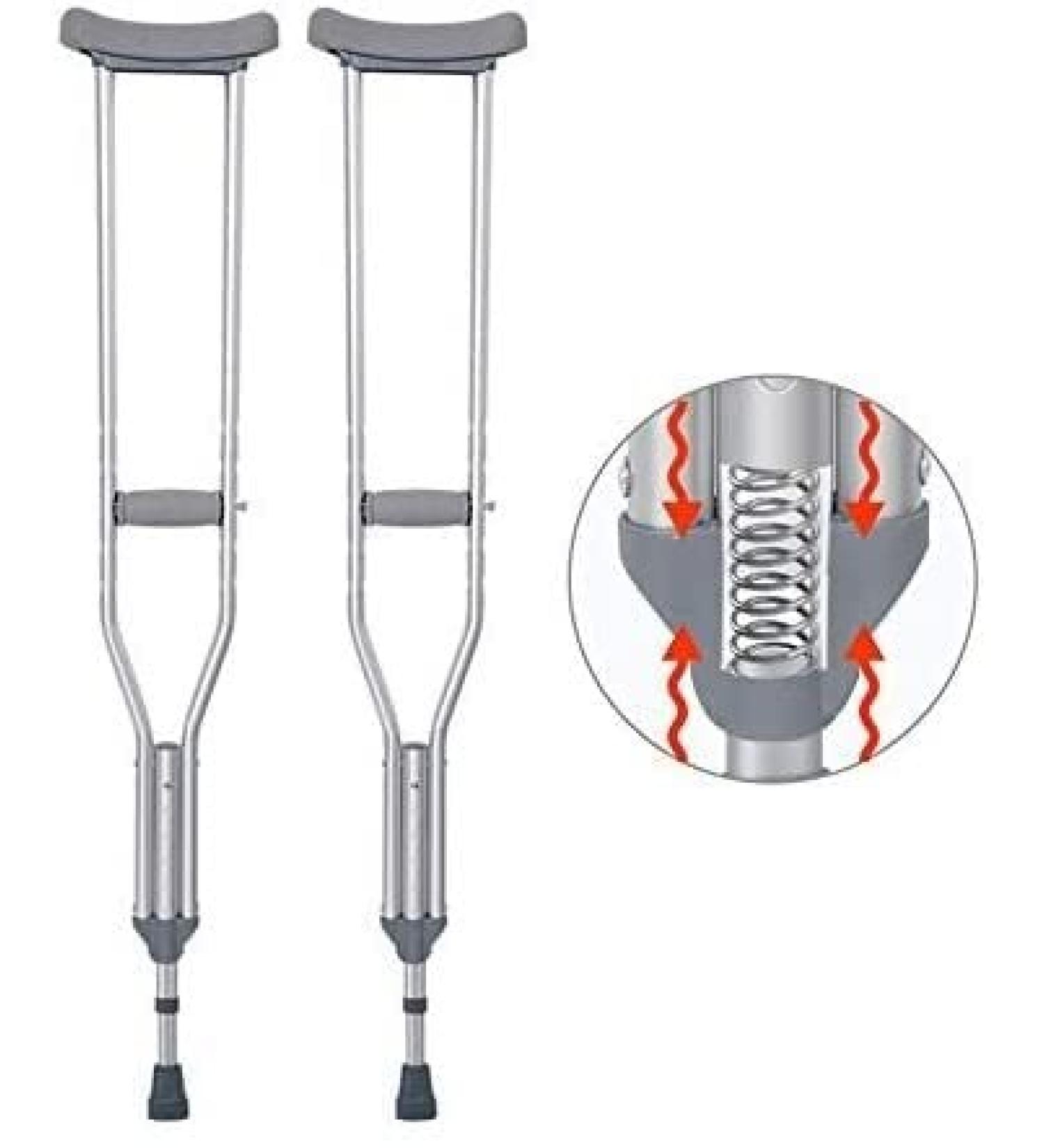 Crutches for Adults Underarm Armpit Shui Elderly Lightweight Height-Adjustable Damping Spring with Crutches Great for Travel or Work (A Loaded M) Lucky Star Two Loaded Large - Buy Online on GoSupps.com