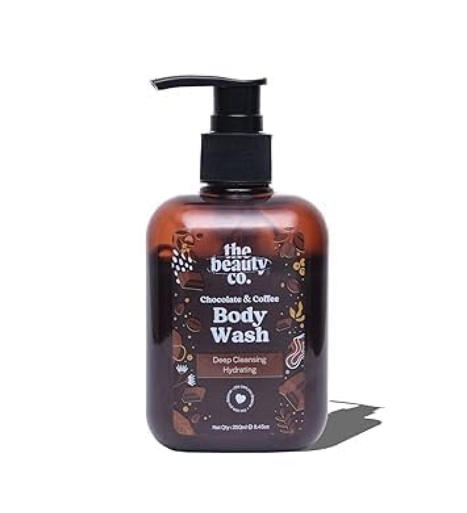 Chocolate and Coffee Body Wash - Exfoliating & Hydrating Shower Gel with Robusta Coffee Cocoa Extract & Aloe Vera (250ml) - International Shipping Available - Buy Online on GoSupps.com