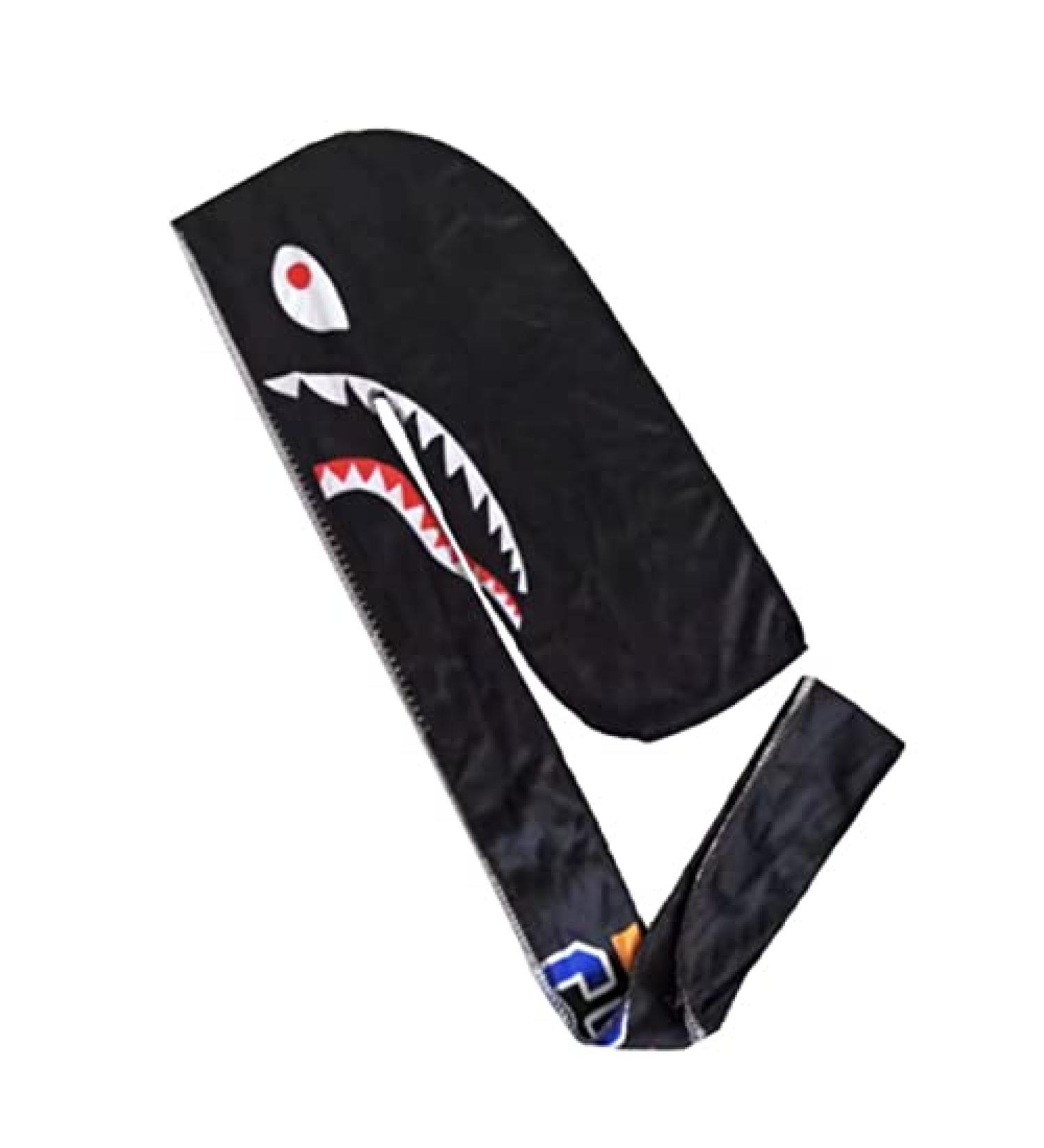 Silk Durag for Men Women Waves  Silk Durag Wave Cap  Silky Satin Durag (Black Shark)