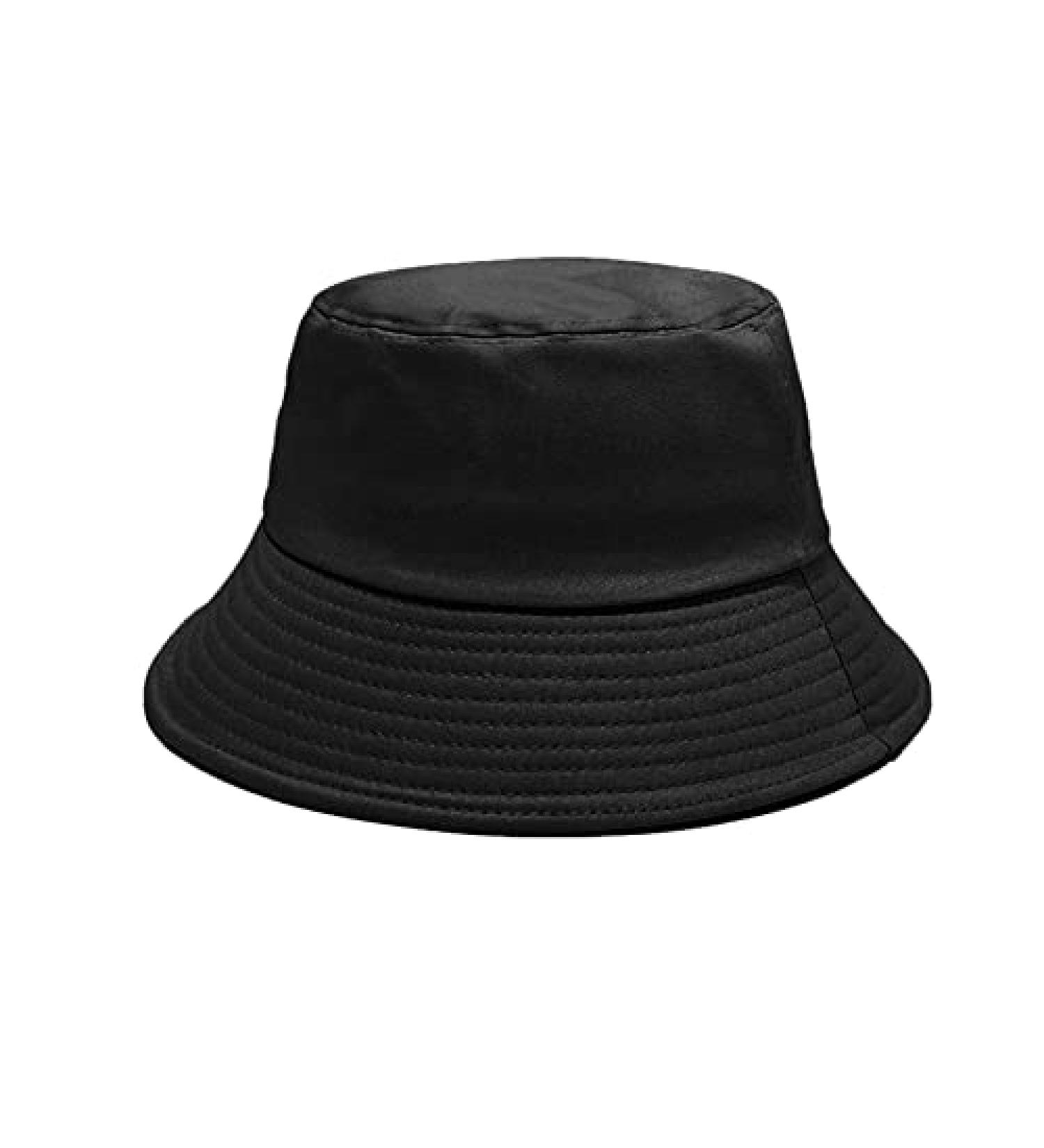 PFFY Cotton Summer Bucket Hat - Black | Unisex Sun Beach Fishing Cap - Buy Online on GoSupps.com