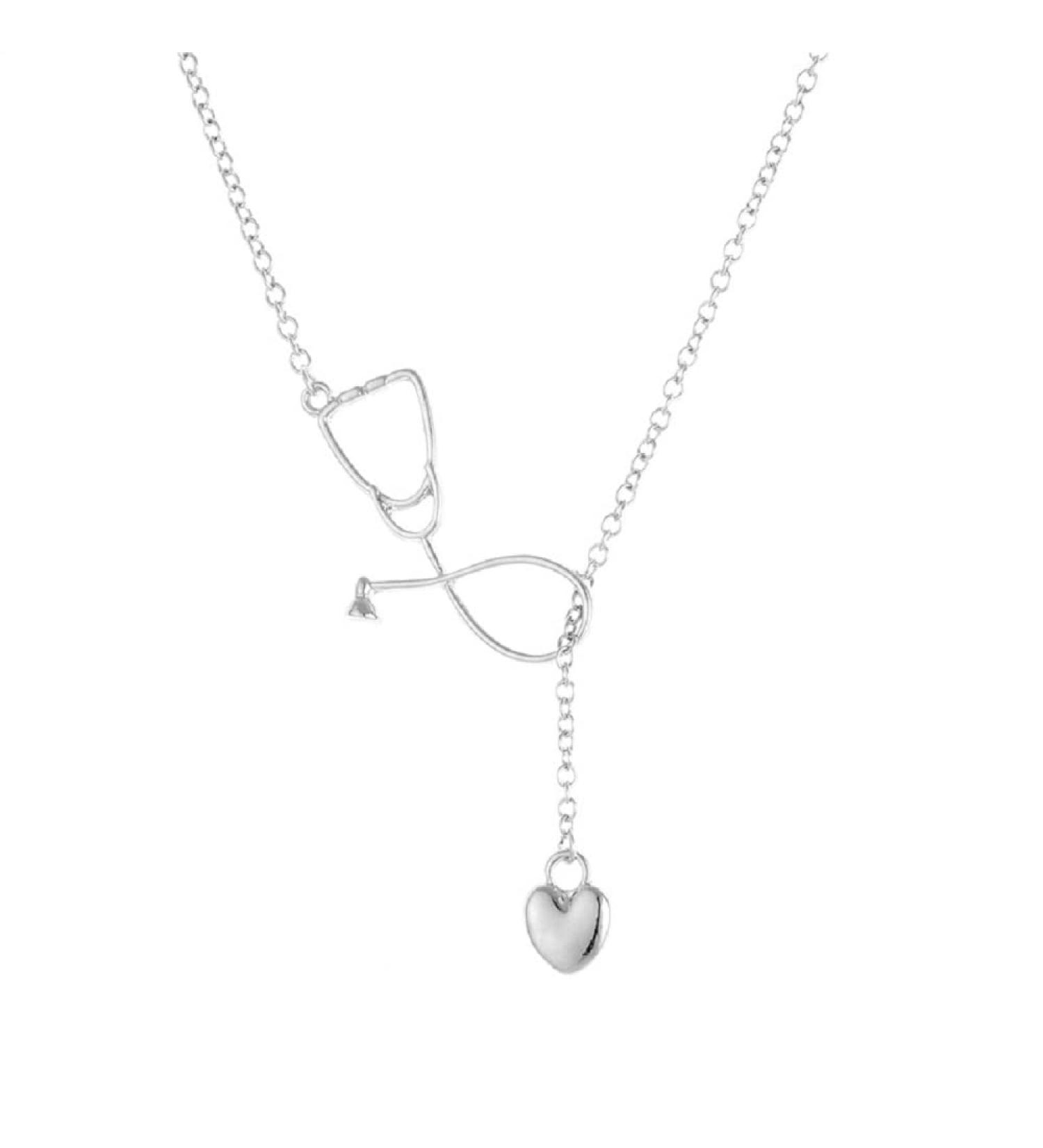 Nurse Necklaces Stethoscope Nurse's cap Heartbeat Cardiogram Pendant Medical Jewelry Nurse Week for Doctor Nurse Medical Student Appreciation Gift for Birthday Graduation Christmas style7