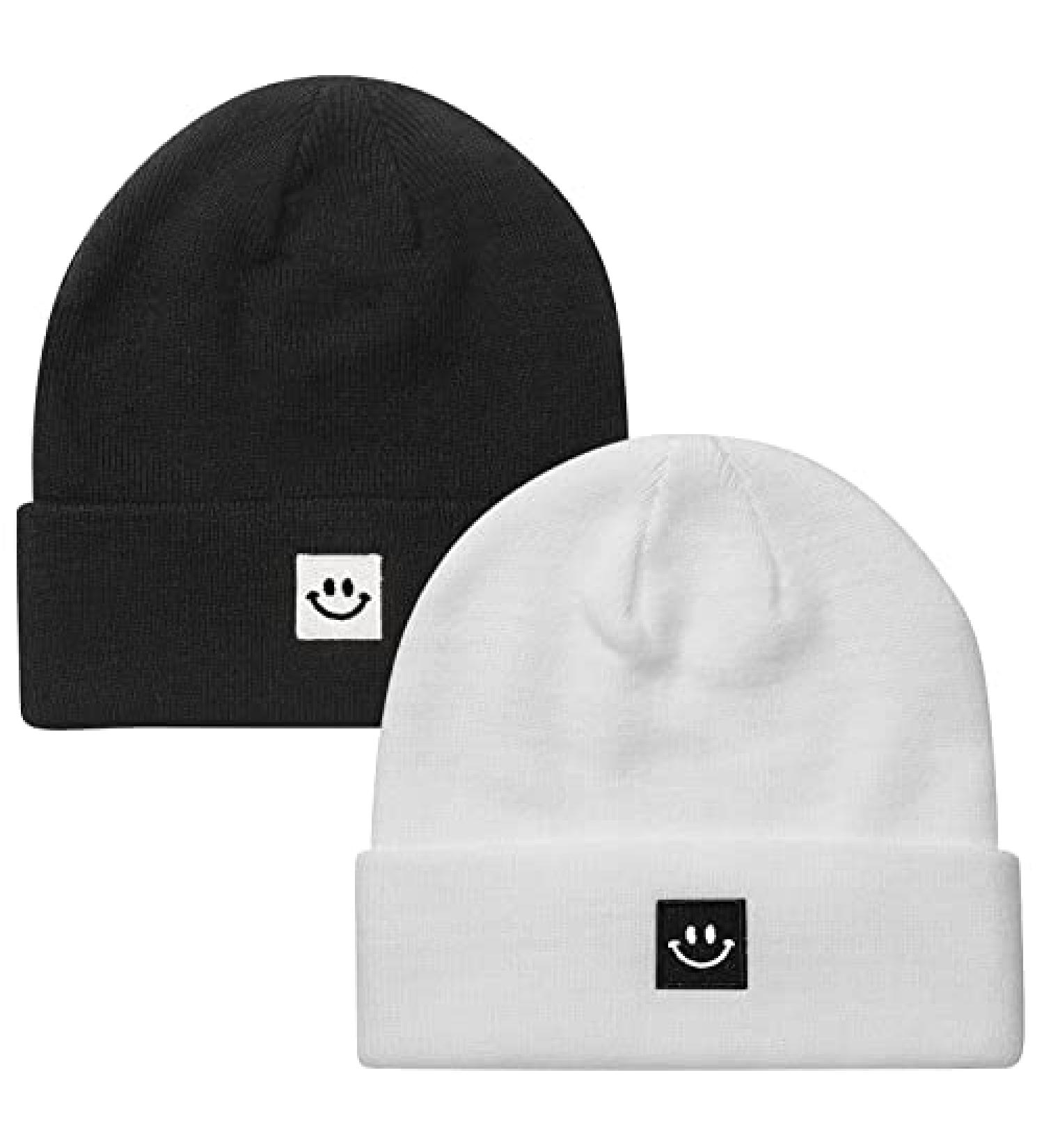 Paladoo Knit Beanie Hat 2Pack for Men/Women - White/Black - Buy Online on GoSupps.com