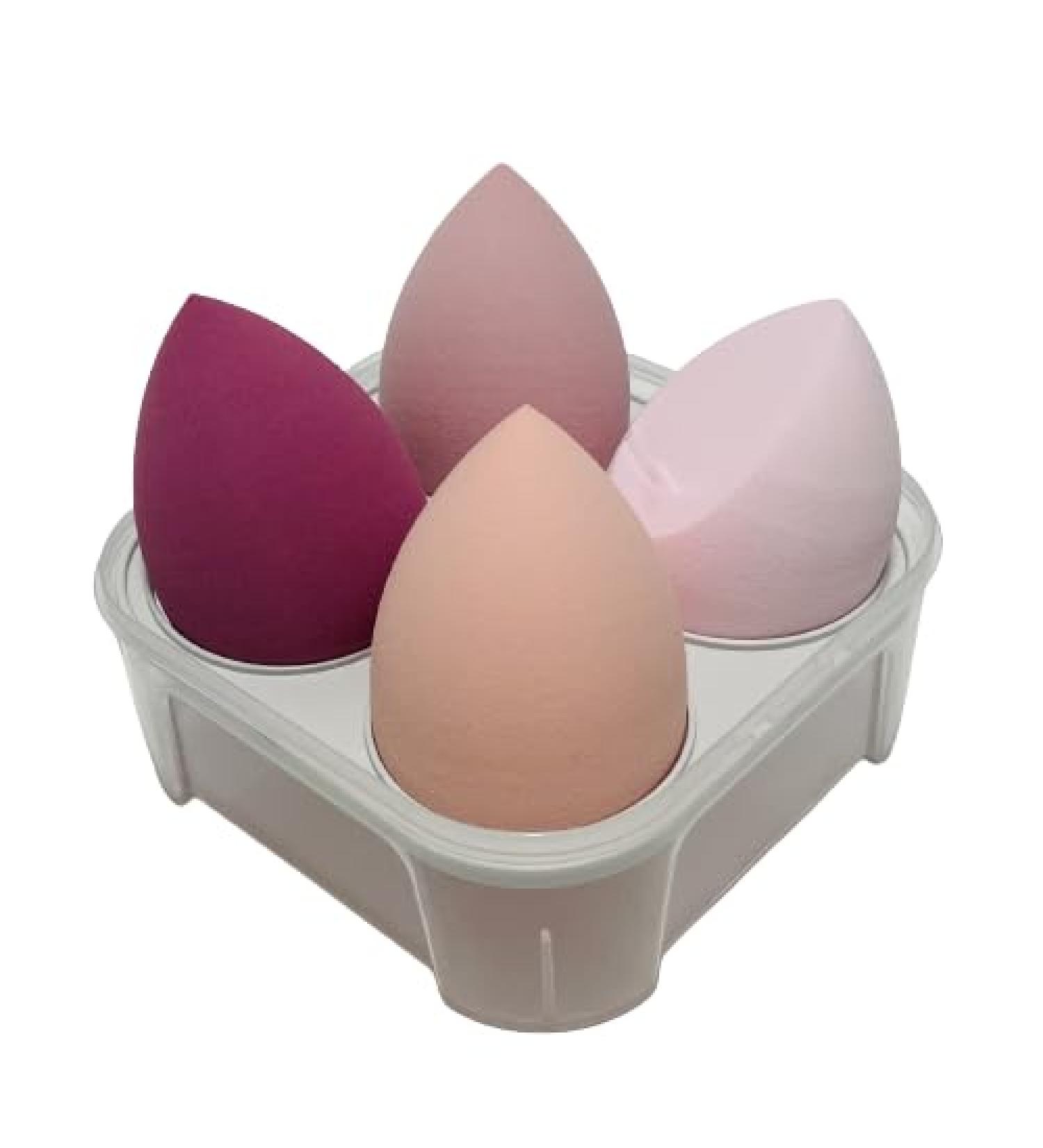 Makeup Blending Sponge 4 Ct/Pk Perfect for Liquid Foundation Cream Powder and Other Cosmetic Application (Rosy Dawn)