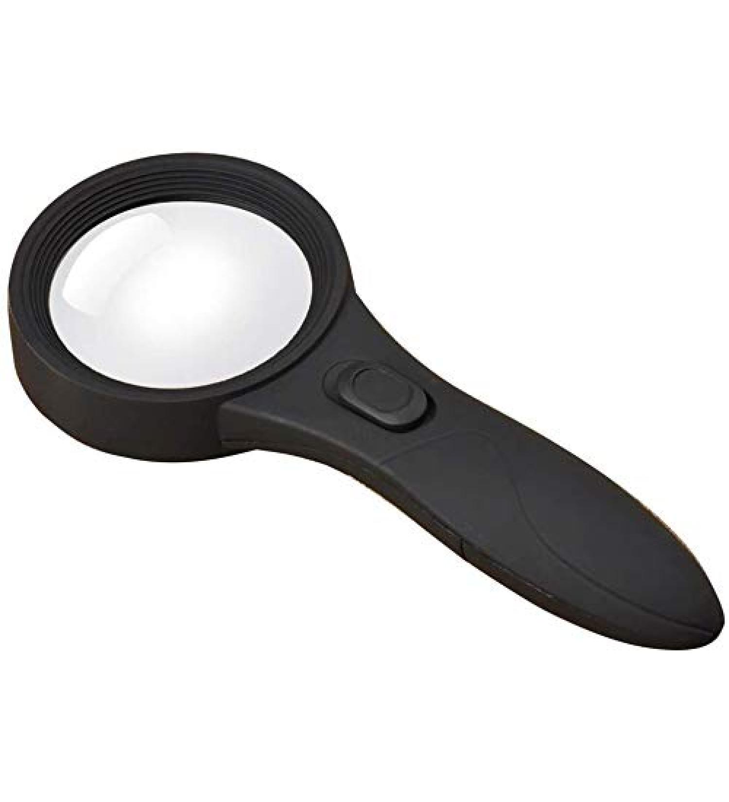 Handheld Mini Magnifying Glass Magnifying Glass 5X Magnification 5 Led Lights 1 Uv Lamp High Magnification Reading Magnifier