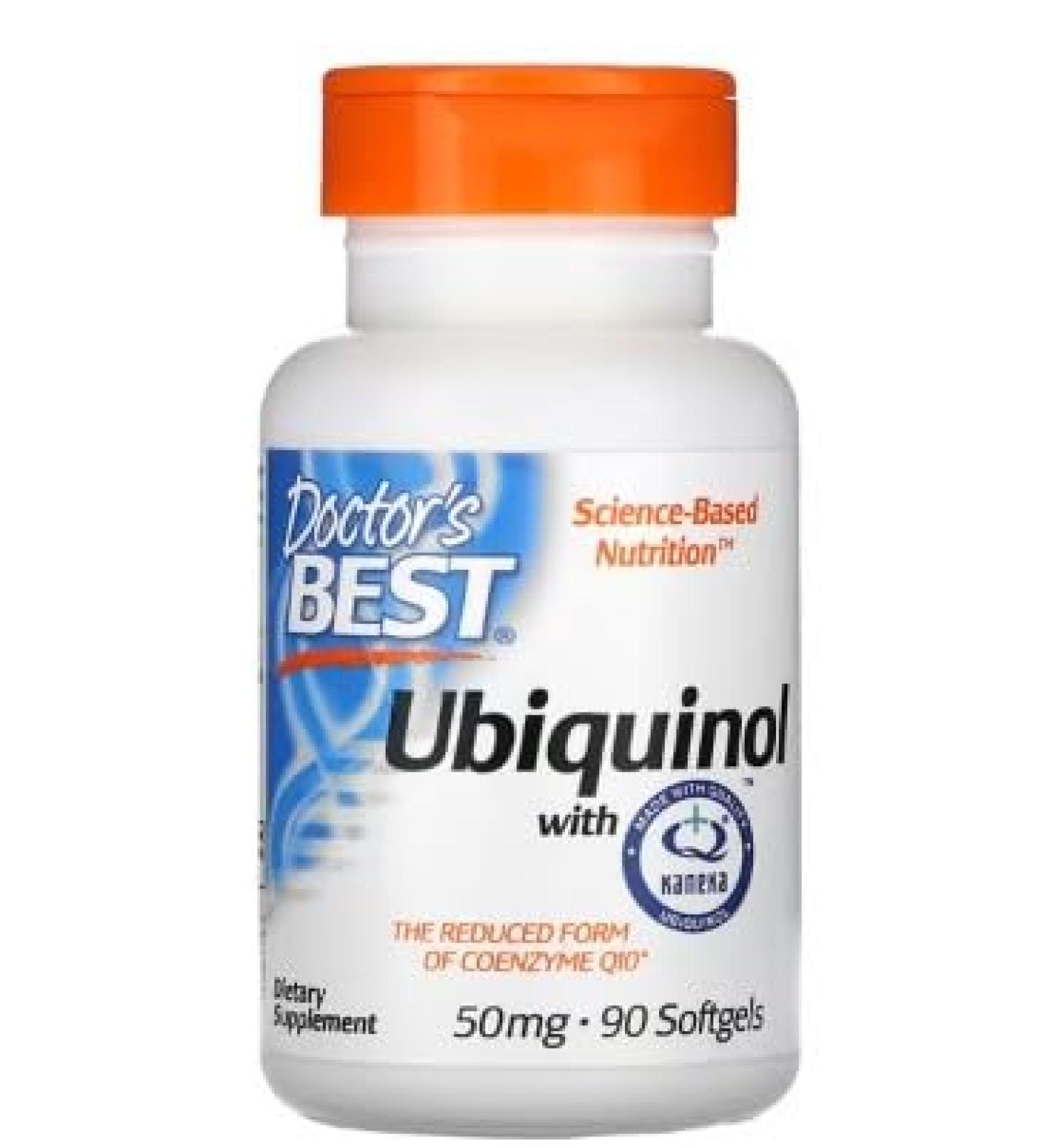 Doctor's Best Ubiquinol with Kaneka QH - 50mg 90 softgels | Cardiovascular Support and Natural Energy - Buy Online on GoSupps.com