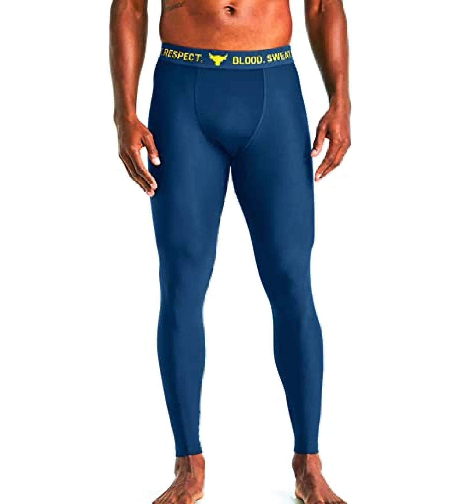 Under Armour Project Rock Compression Workout Pants - Small Navy | Brahma Bull Edition - Buy Online on GoSupps.com