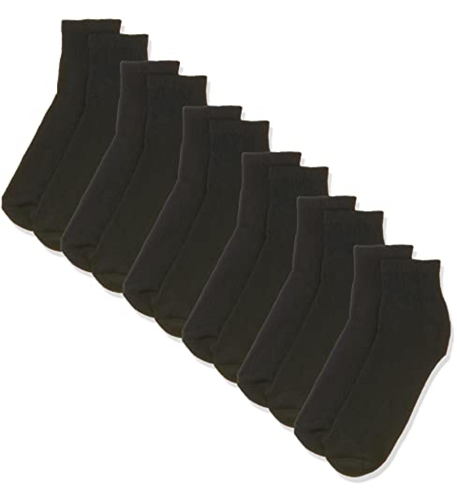 Hanes Women's 6-Pack Comfort Fit Black Ankle Socks 5-9 - Buy Online on GoSupps.com