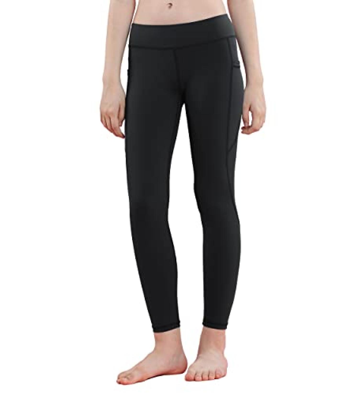 Willit Girls Leggings - Youth Active Compression Tights with Pockets, Black, Large - Buy Online on GoSupps.com