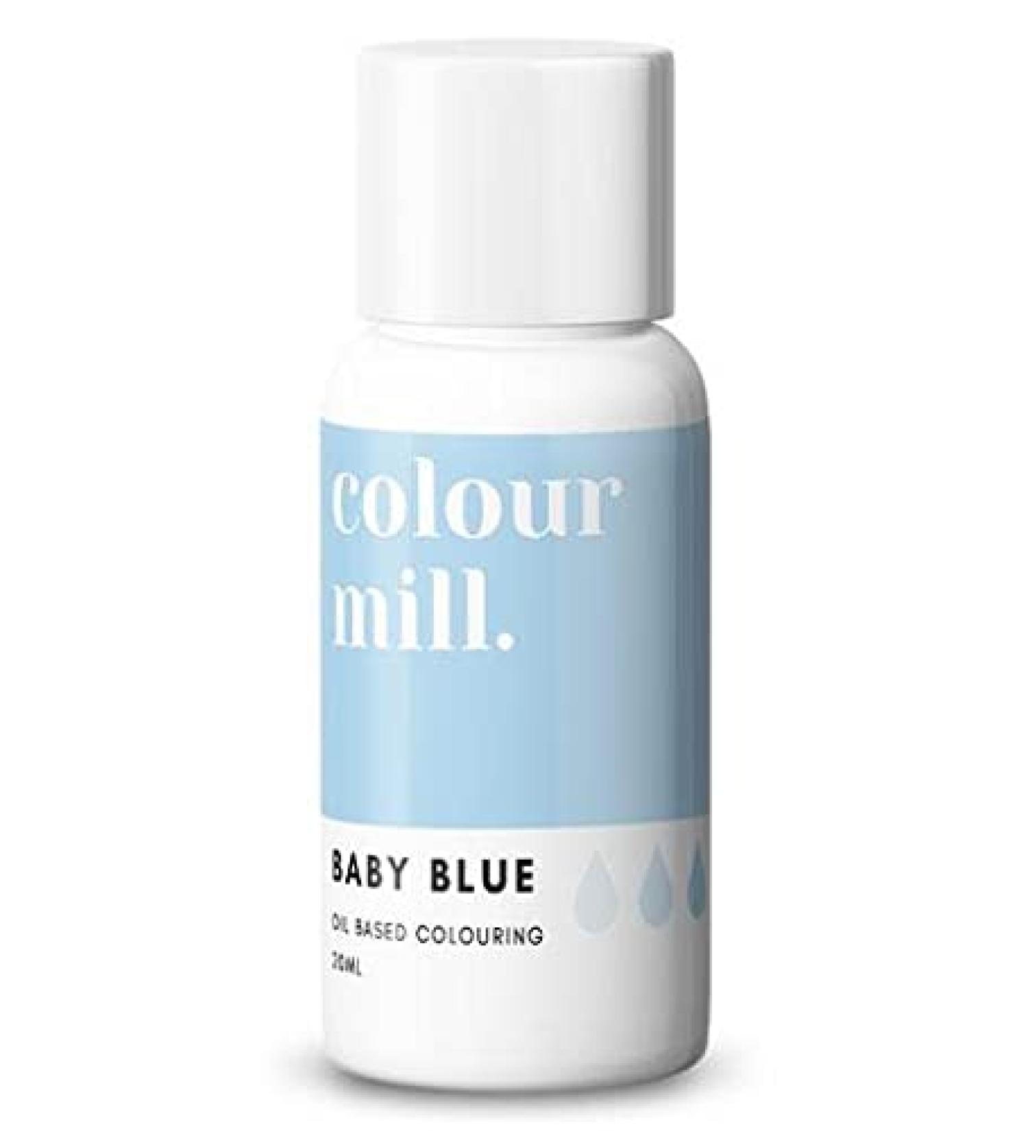 COLOUR MILL Oil Based Food Colouring 20ml Colours all Icings Chocolate Dough and more (Baby Blue)