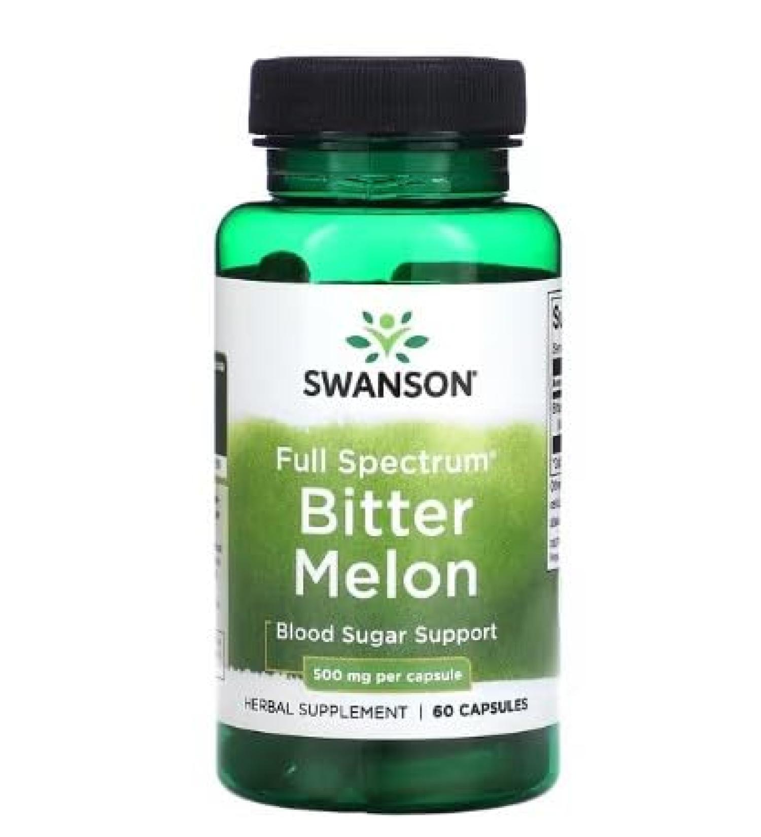 Swanson Bitter Melon 500mg - 60 Caps | Blood Sugar & Digestive Support - Buy Internationally - Buy Online on GoSupps.com