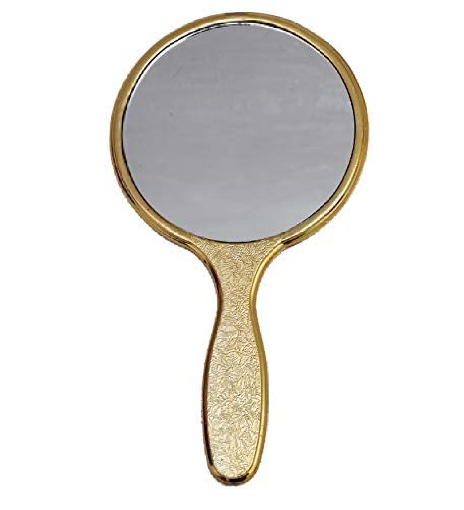 Garden of Arts Golden Handheld Salon Mirror with Large Grip Handle - Professional Hairdressers' Choice - Buy Online on GoSupps.com
