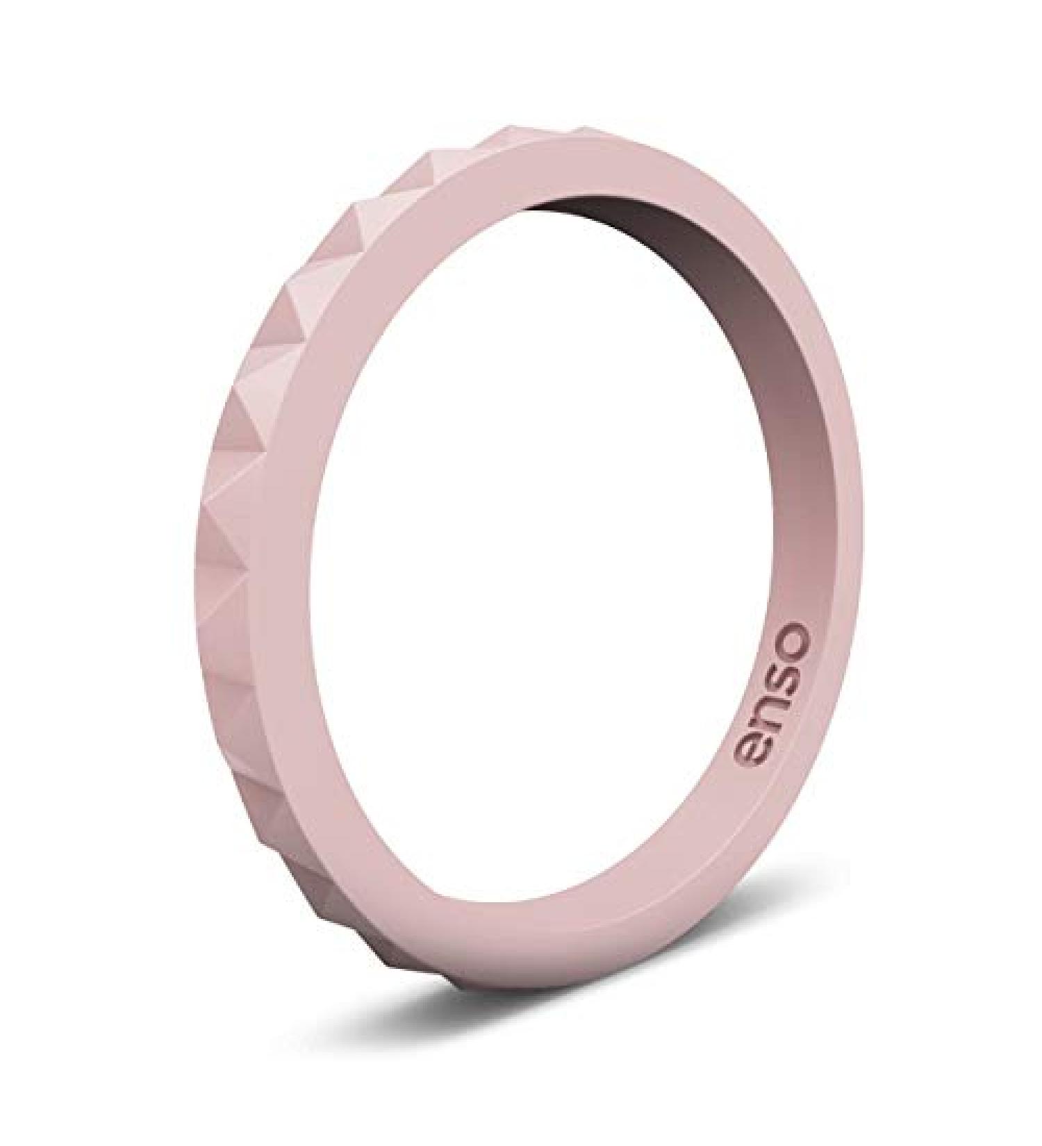 Enso Rings Stackable Pyramid Silicone Wedding Ring - Pink Sand, Size 10 - Buy Online on GoSupps.com