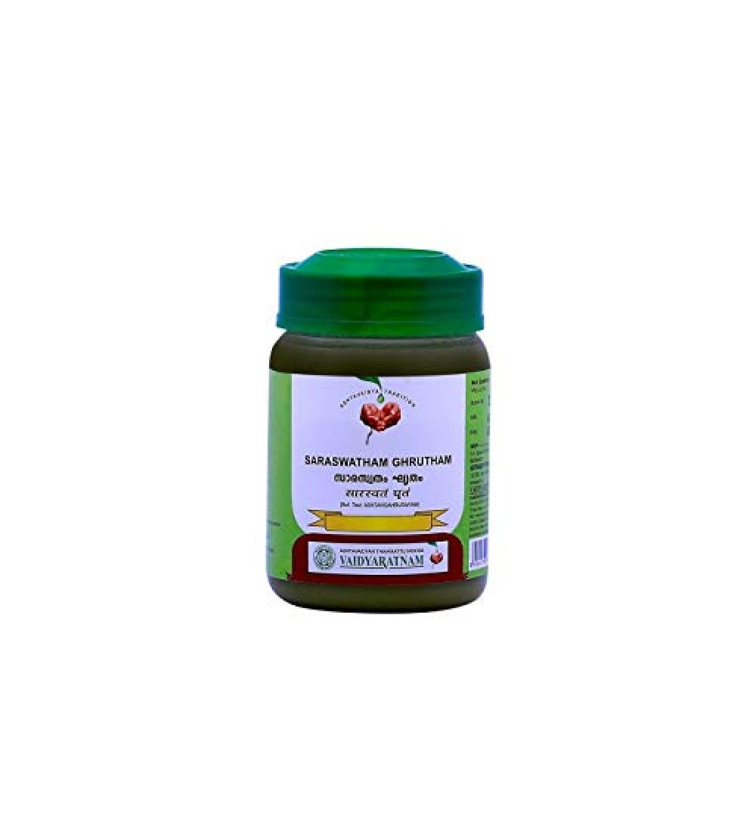 Set of 2 Vaidyaratnam Oushadhasala SARASWATHAM GHRUTHAM (150 GM) – by Venus.Exports