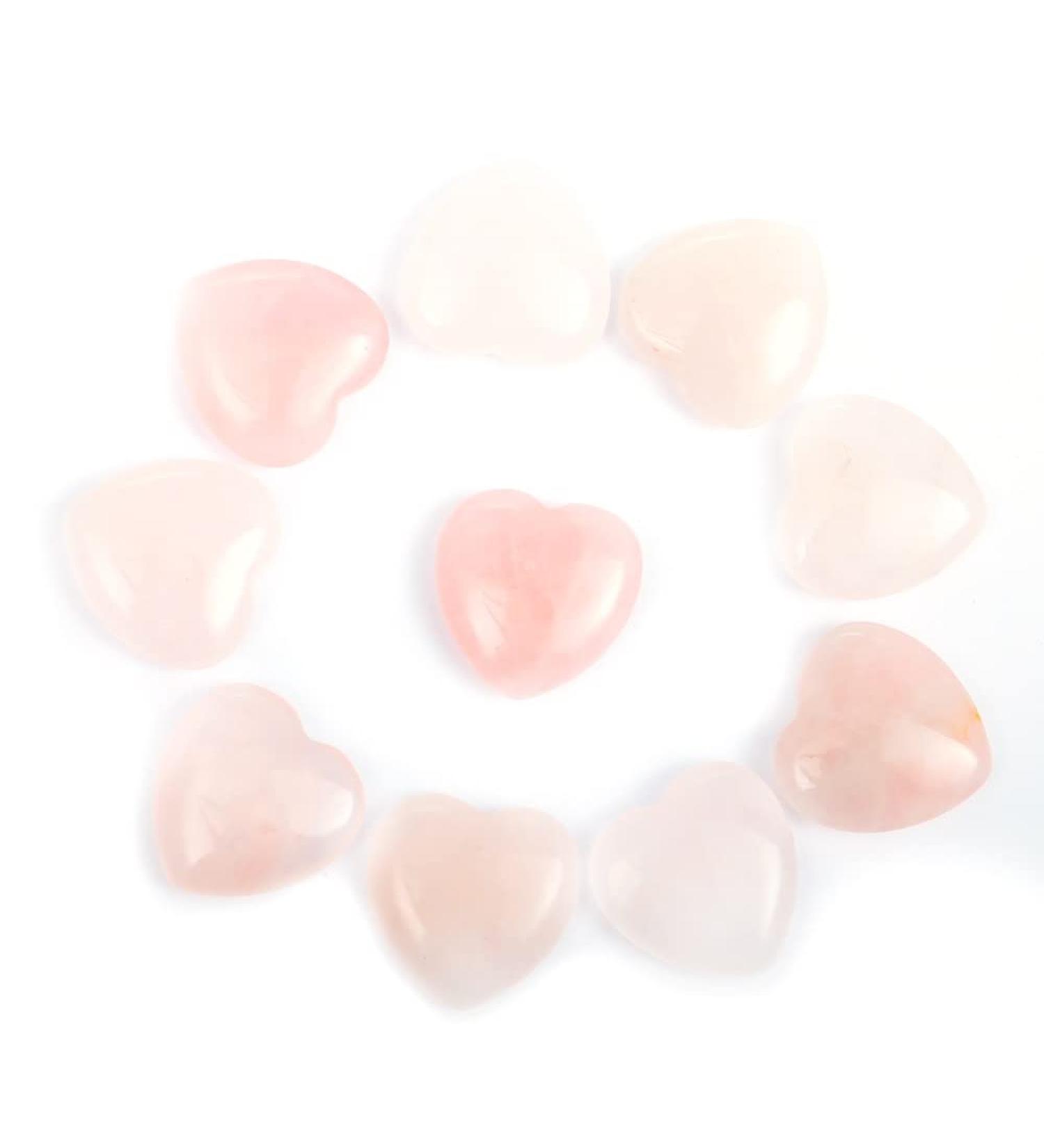 10pc/Set Natural Heart Shaped Crystal Stone Mini 2cm Ornament Reiki Rose Quartz 7 Home Decor natural stone Rose Quartz 10 Pieces - Buy Online on GoSupps.com