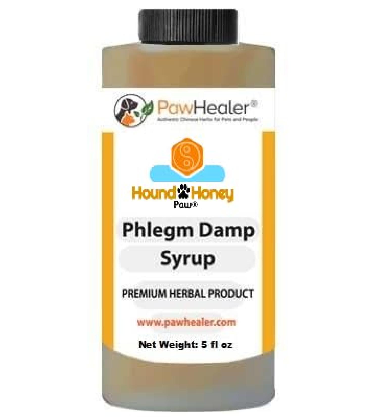 PawHealer Phlegm Damp Cough Syrup: Hound Honey - (5 fl oz) Natural Herbal Remedy for Symptoms of Wet Cough - Tastes Good - Easy to Administer