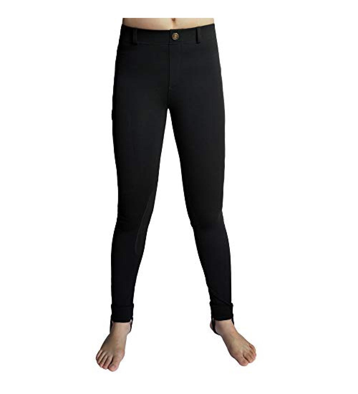 Kids Pull-On Breeches Horseback Riding Jods | Black | Size 10 - Pocket Equestrian Pants by Okay Sports - Buy Online on GoSupps.com