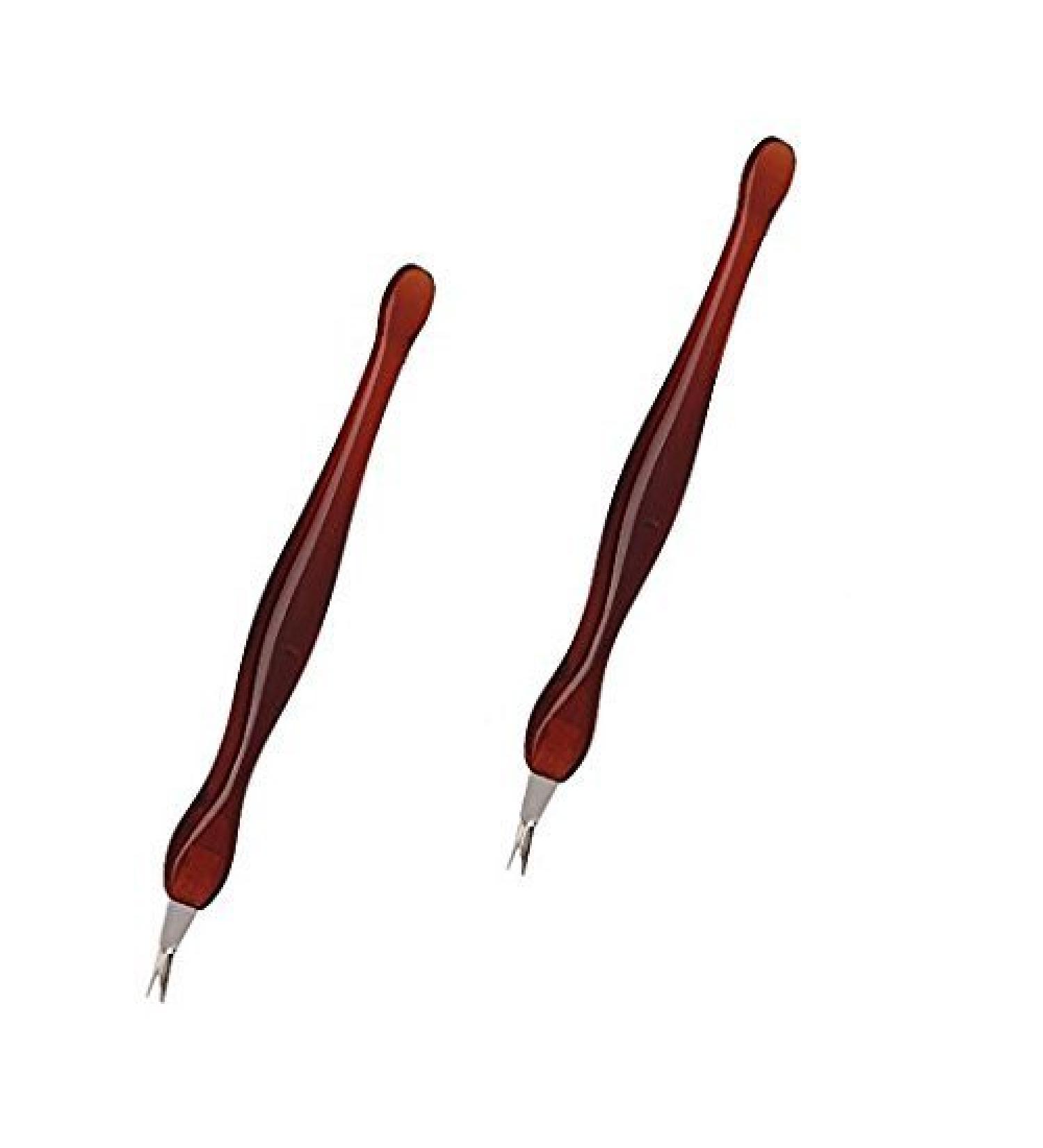 UKD 2 Pack Practical Nail Art Tools Pedicure Cuticle Trimmer Dead Skin Callus Removal Fork Brown Stylish and Popular