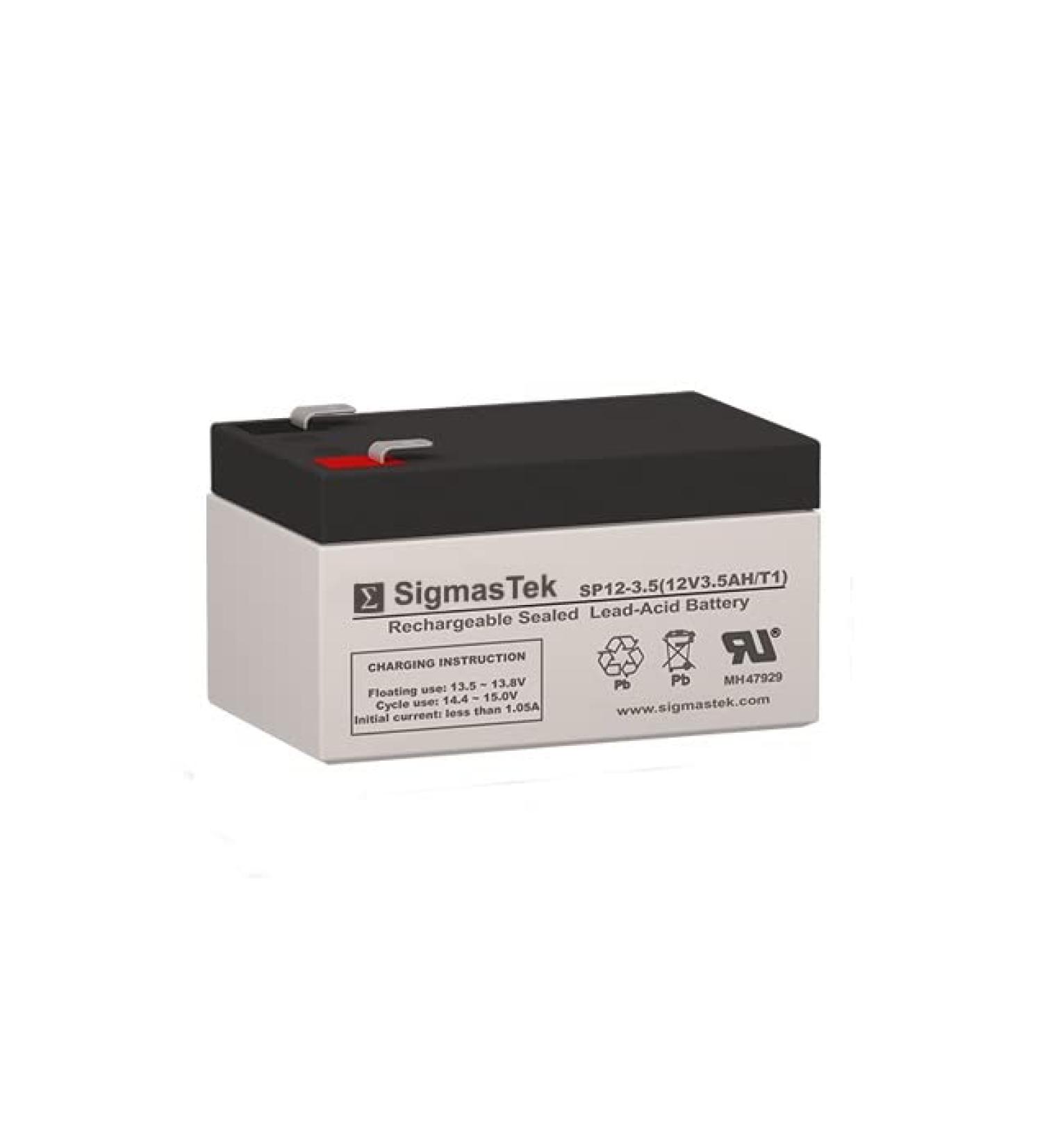Power Sonic PS-1230 12 Volt 3.5 AmpH SLA Replacement Battery with F1 Terminal