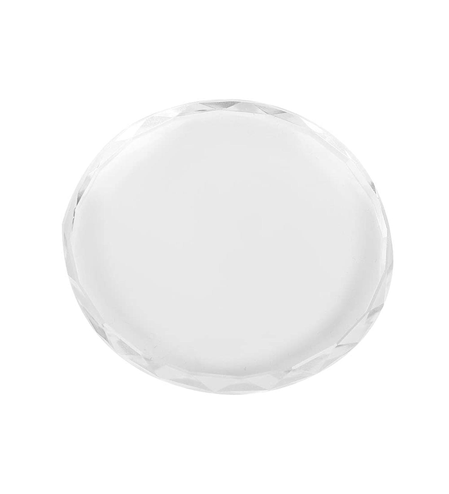 Transparent Glass Resin Nail Art Palette Nail Polish Gel Holder Drawing Color Palette Polish Mix Palette Manicure DIY Tool Cosmetic Mixing Palette Round glass piece 02 - Buy Online on GoSupps.com