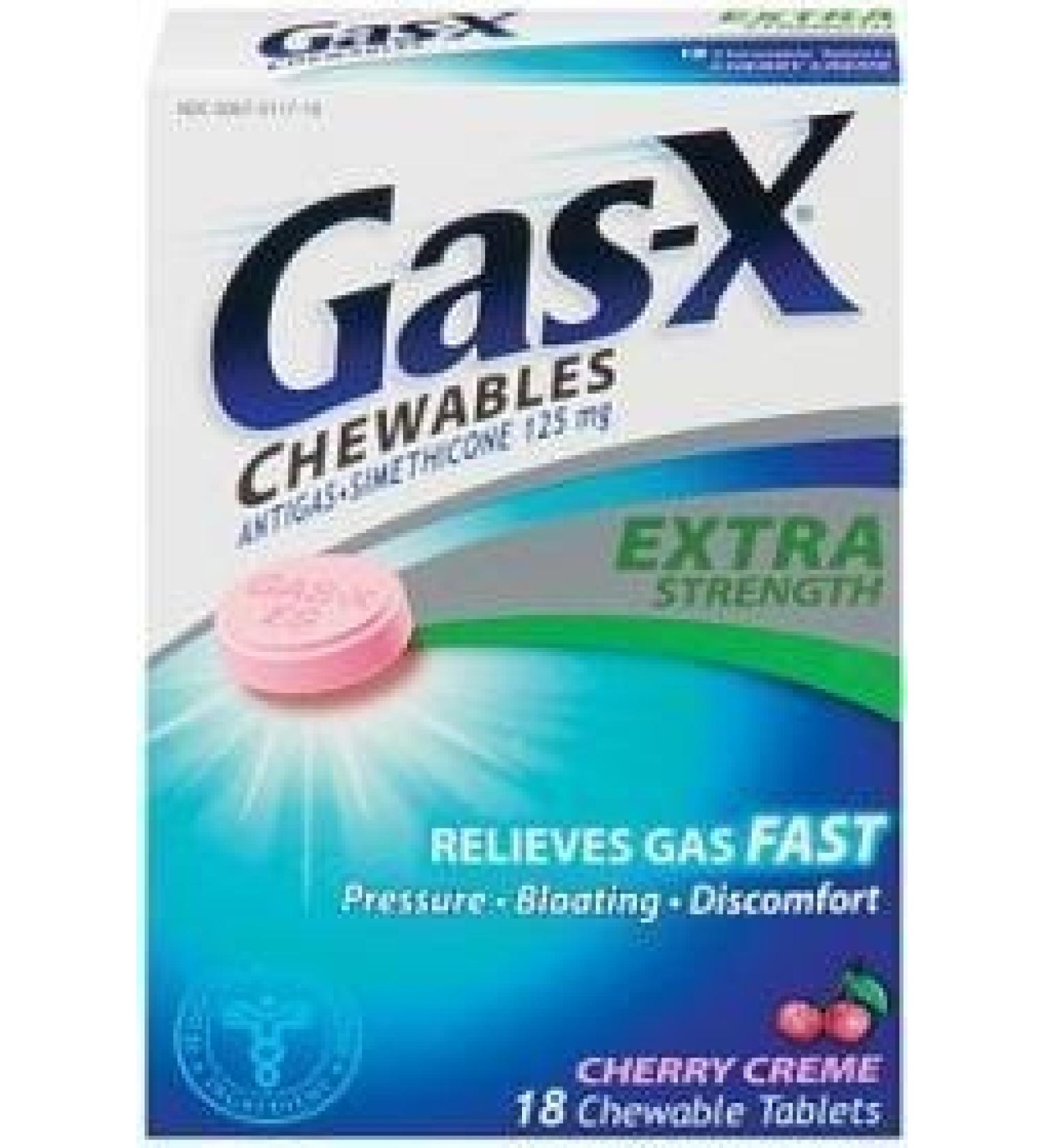 Gas-X Xstr Chr Cr Size 18s Gas-X Extra Strength Chewable Cherry Creme Antigas