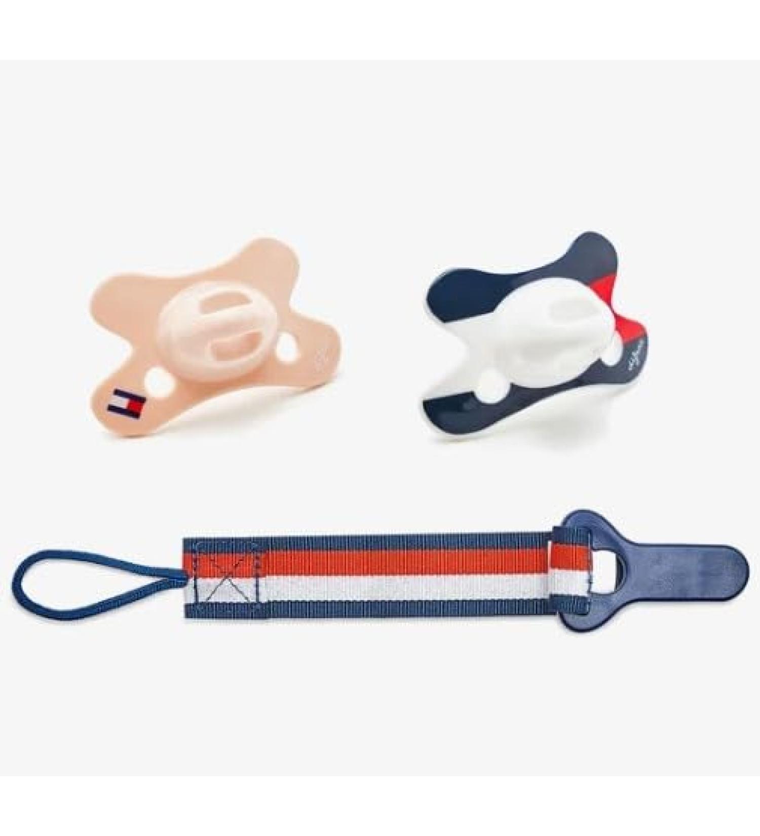 Tommy Hilfiger pacifier 2-pack with pacifier chain 0-6 months (Pink Breeze)