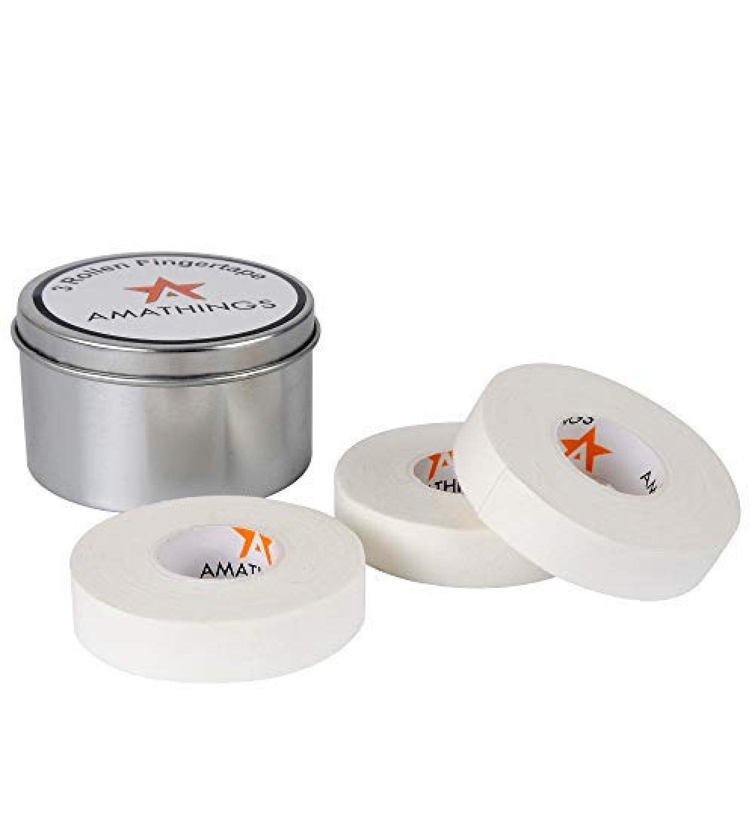 Amathings Climbing Tape - 3-4 Rolls Black 1.5cm Wide in Metal Box | Ideal for Climbing Bouldering Sports & Martial Arts - 3x White Included - Buy Online on GoSupps.com