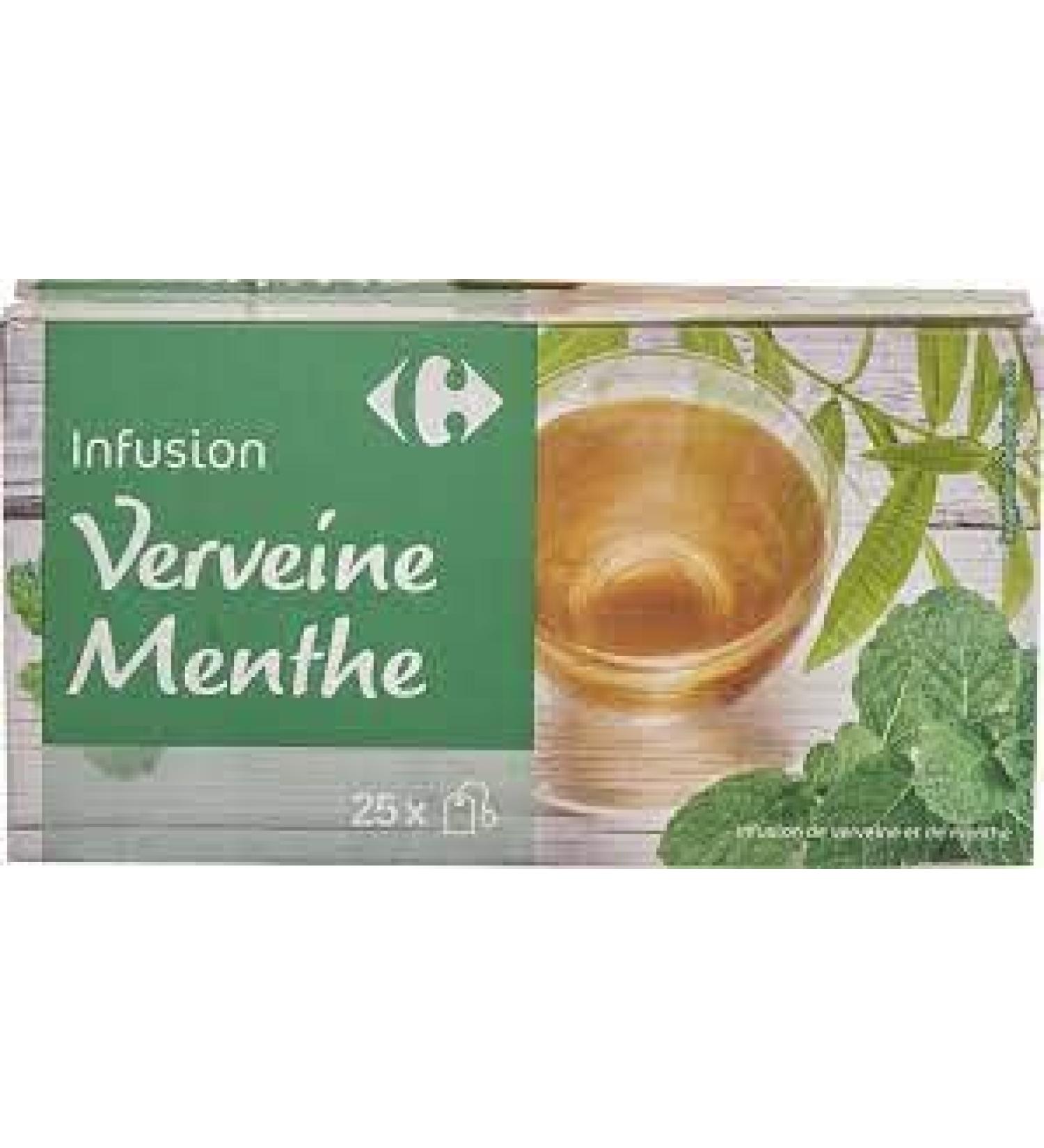 Infusion verveine menthe Carrefour les 75 bags of 13 g tea verbena mint 75 bags of 13 g each