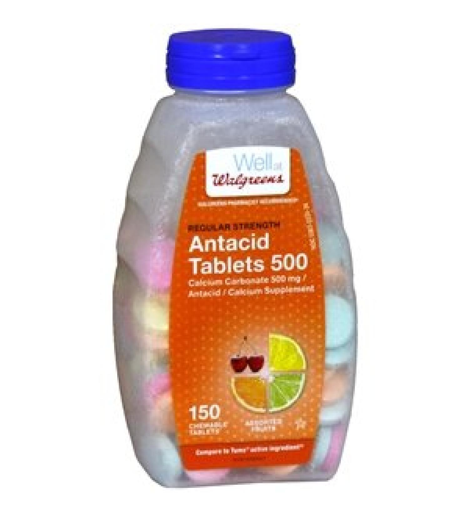 Walgreens Antacid/Calcium Supplement Tablets Regular Strength Assorted 150 ea