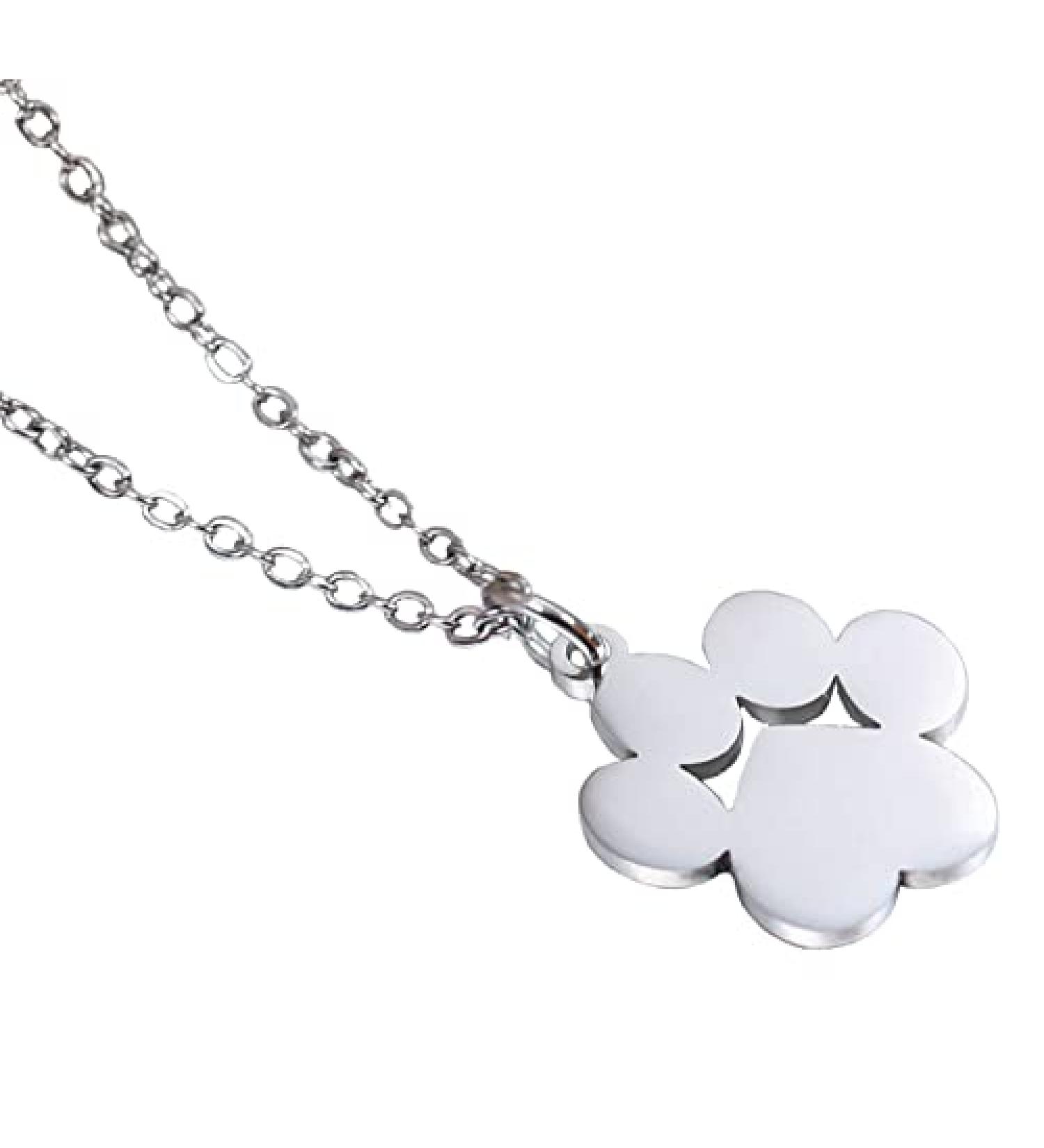 COLORFUL BLING Cute Paw Print Pendant Necklace Dog Necklace Dog Dog Two-tone Dog Pet Animal Necklace Cat Paw Paw Necklace Footprint Necklace