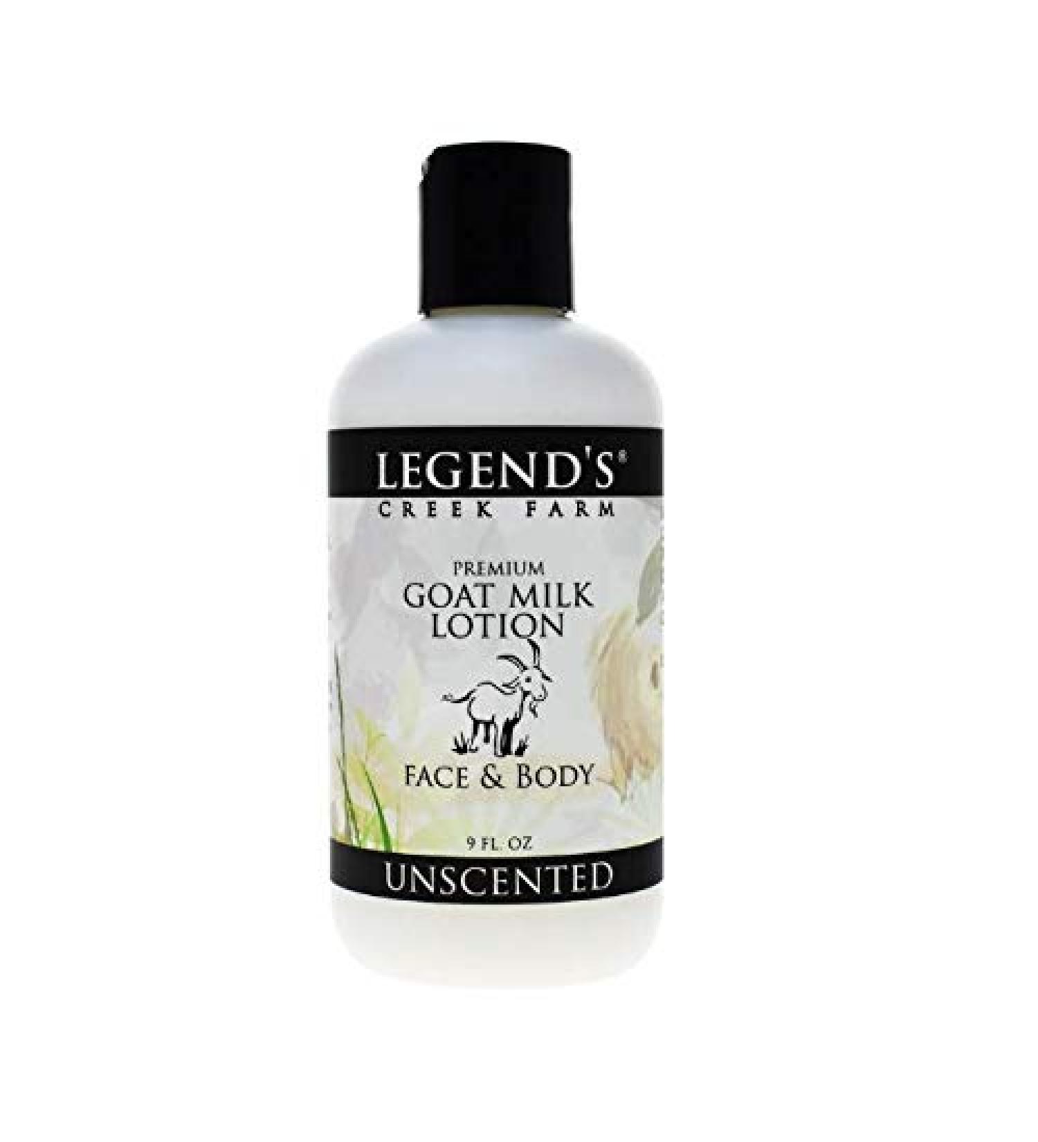 Legend's Creek Farm Premium Goat Milk Lotion - Deeply Moisturizing Hand, Body, and Face Cream with Shea Butter, Sunflower Oil, Aloe - 9oz - Handmade in USA (Unscented) - Buy Online on GoSupps.com