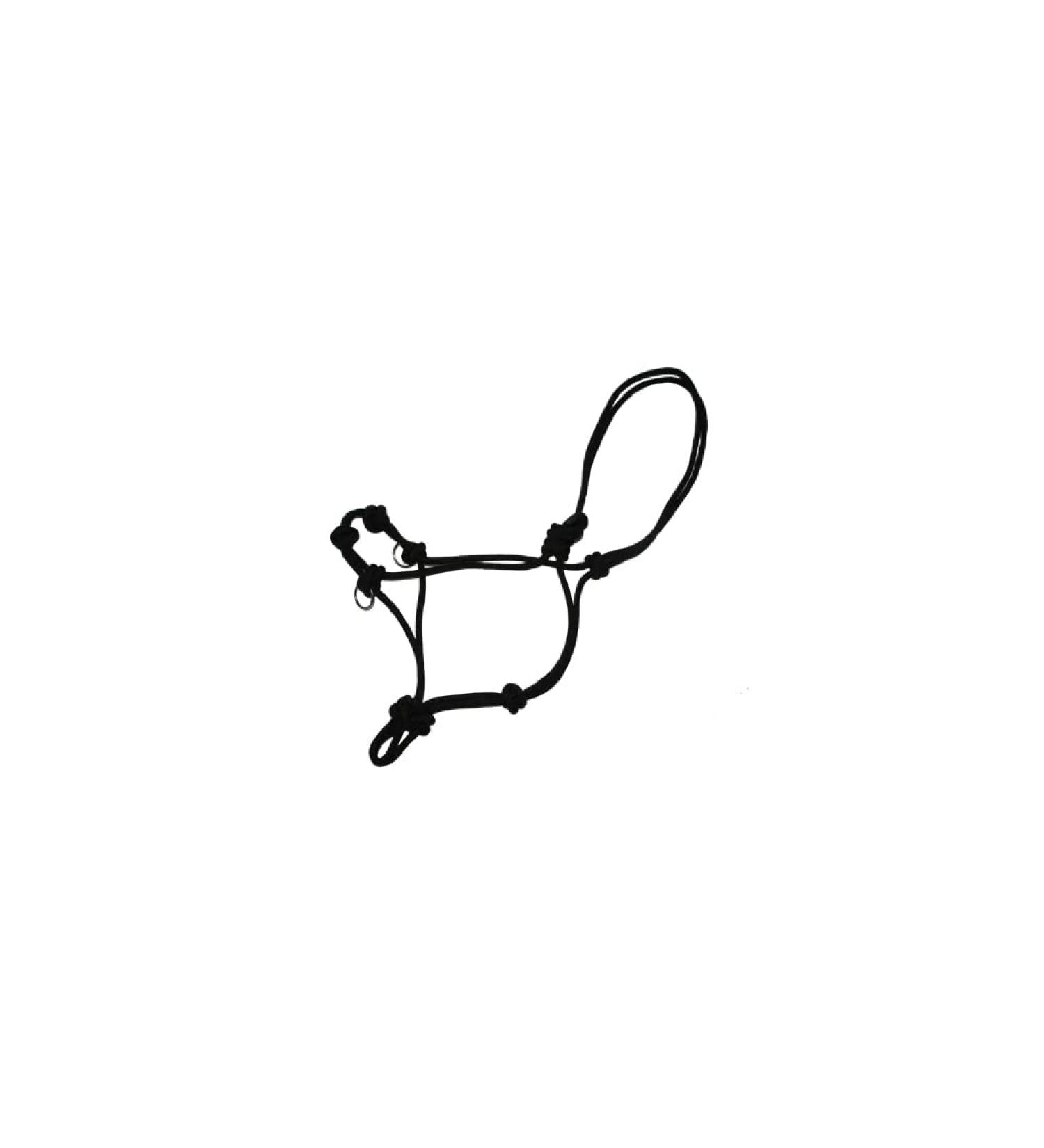 New The Epic Animal Side Pull Rope Halter Horse Black w/o Lead Black