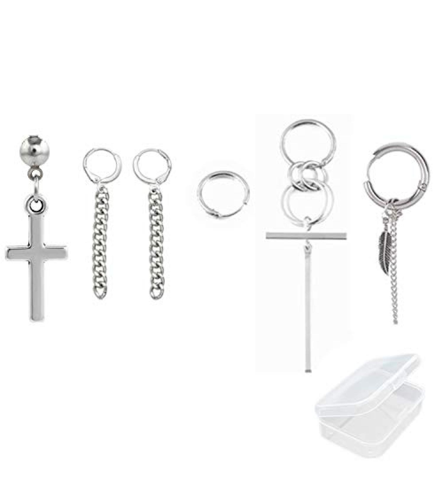 PPX Earrings Set 6 Pieces Kpop Bangtan Boy Jimin Chain Drop Earrings in Transparent Box - Korean Fashion Jewelry - Buy Online on GoSupps.com