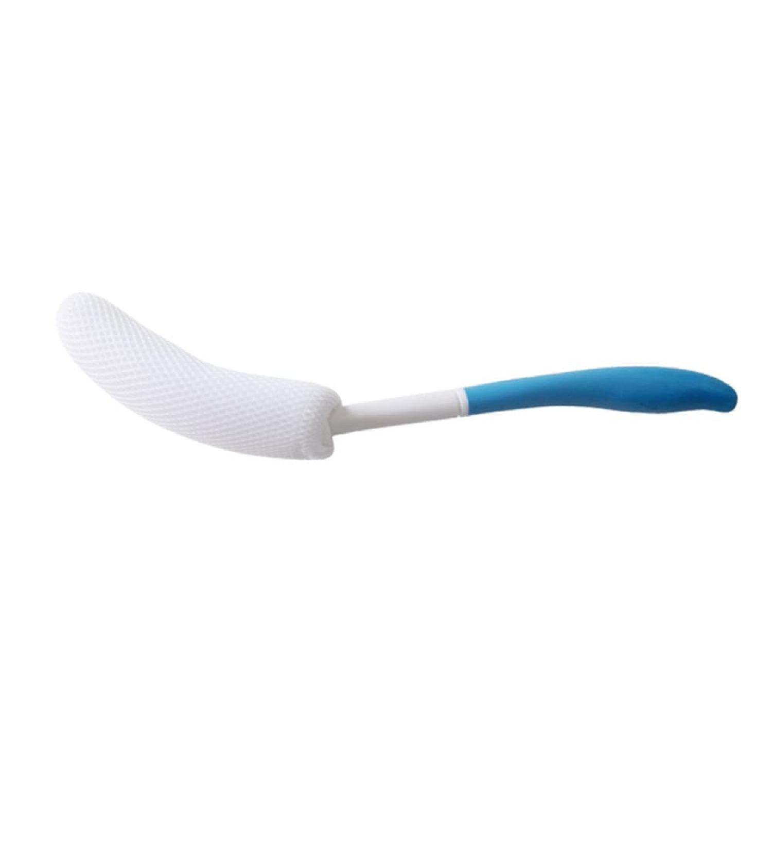 Natureman Long Grip Bathing Brush - 39 cm Curved Handle for Seniors & Pregnant Women | Easy Reach Body Brush for Bathing & Showering - Buy Online on GoSupps.com