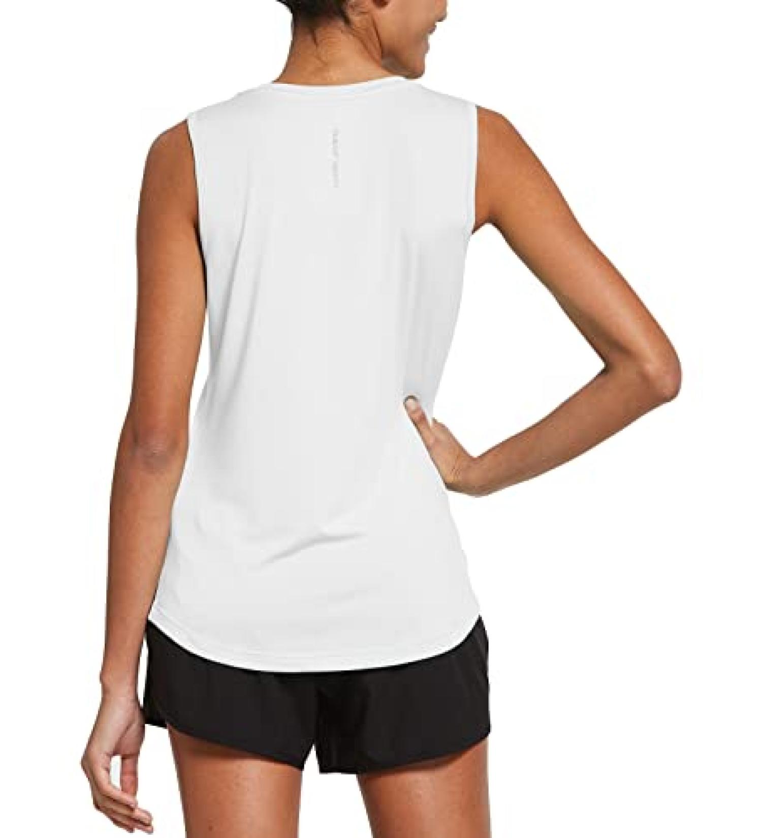 Baleaf Women's Sleeveless Workout Tank Top - White, Medium - Buy Online on GoSupps.com