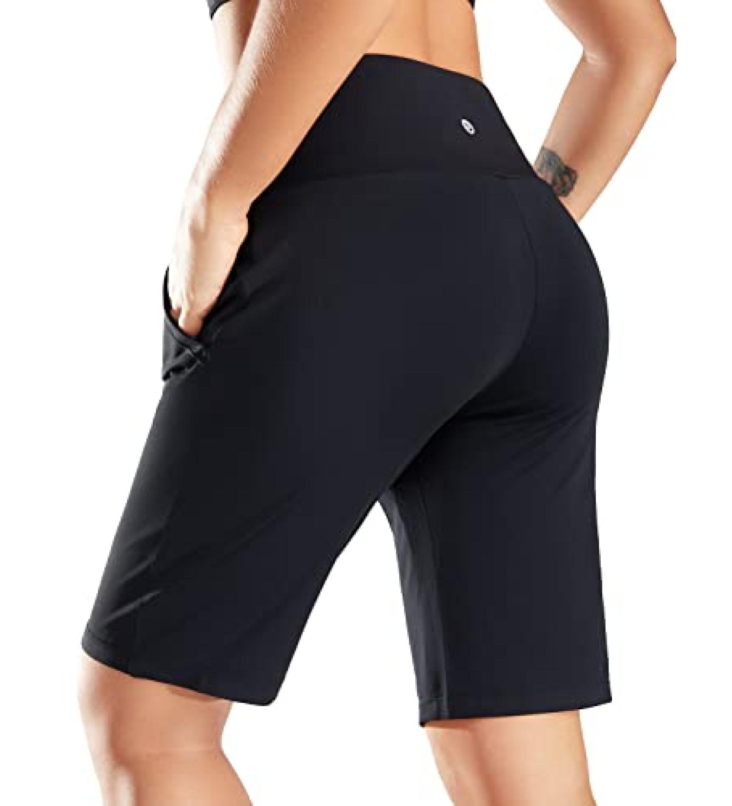 Baleaf Women's 10 Bermuda Shorts | Lightweight Athletic Long Shorts with Pockets | X-Large, Black - Buy Online on GoSupps.com