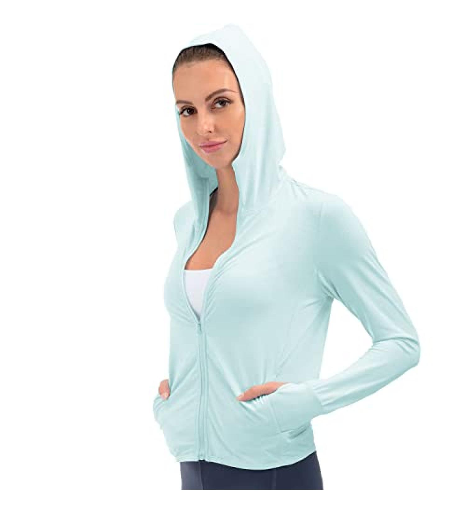 Qualidyne Women's UPF 50+ Sun Protection Hoodie Jacket - Blue, Medium - Buy Online on GoSupps.com