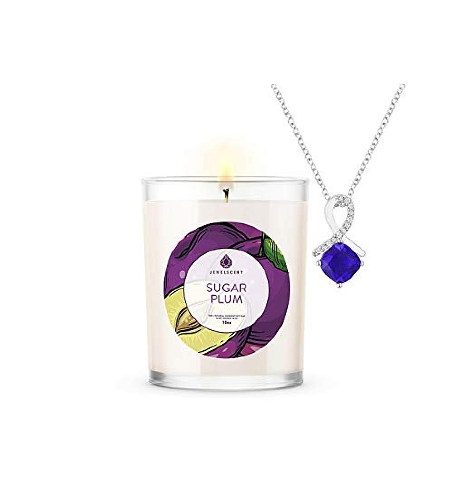 JewelScent Sugar Plum Candle - 10oz Soy Blend with Surprise Pendant | Eco-Friendly & Parrafin Free | Made in USA | Unique Jewelry Gift - Buy Online on GoSupps.com